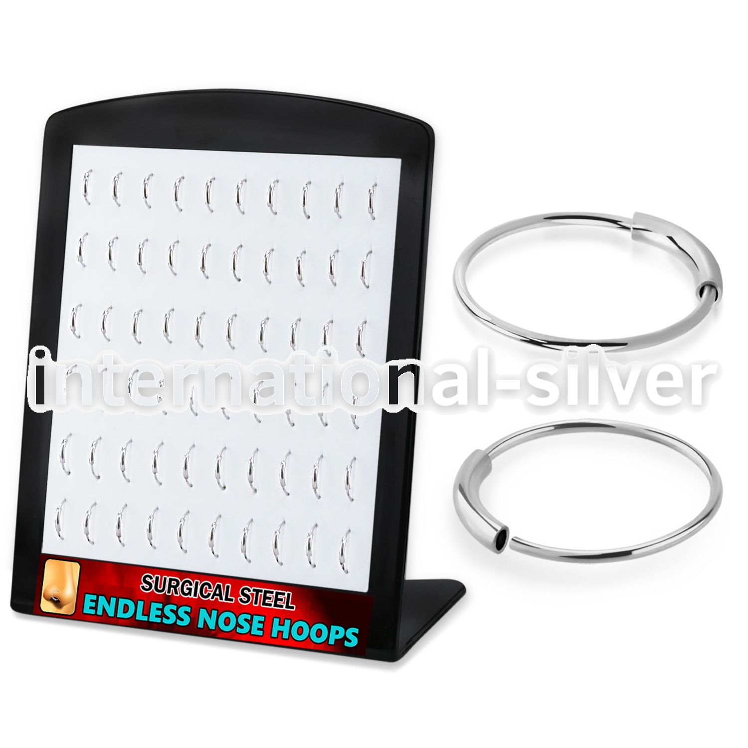 brend1 surgical steel endless nose ring hoops display 60