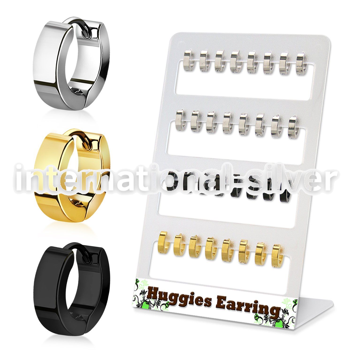 brer35 stainless steel huggie earring hoops 16pairs