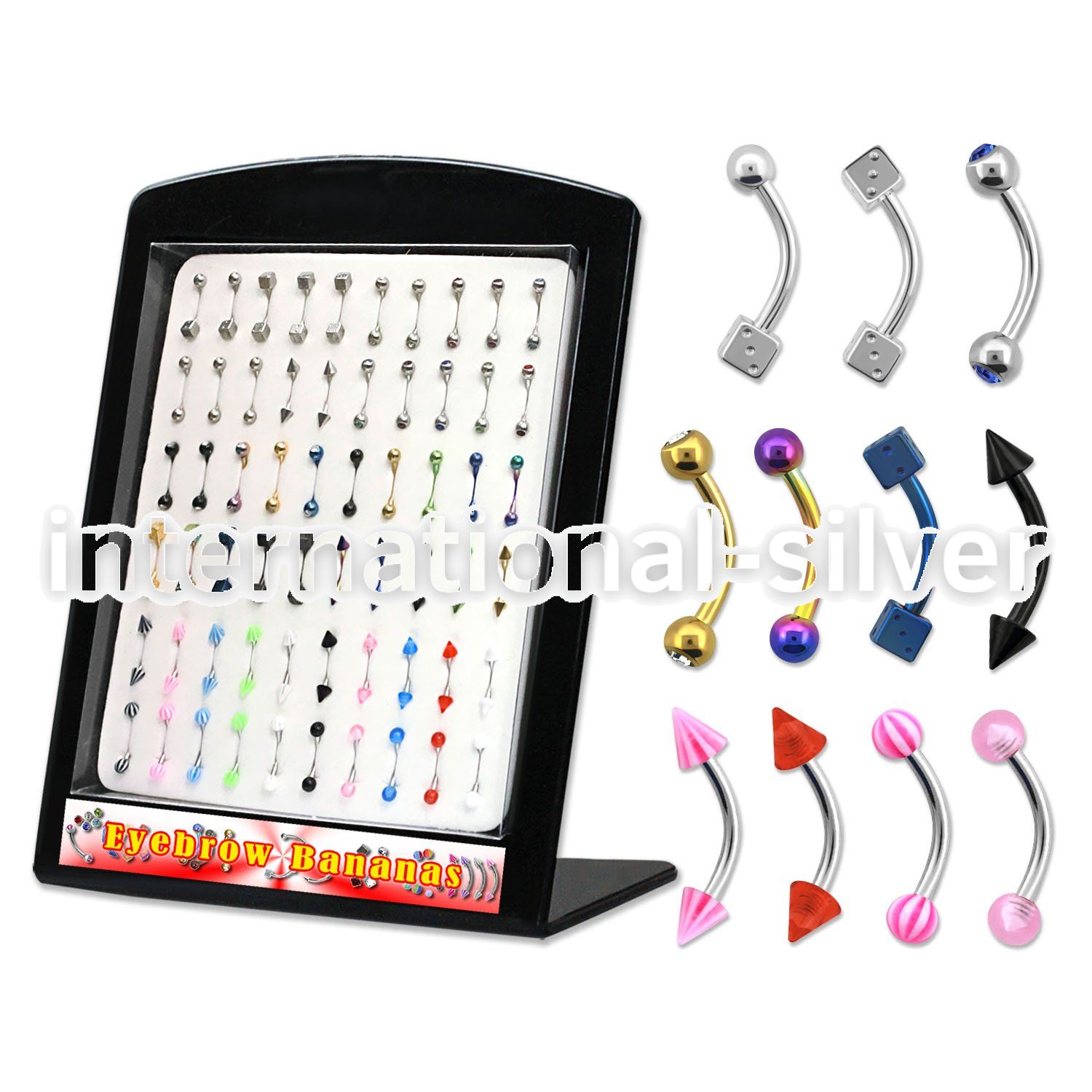 brmbne micro curved barbells surgical steel 316l with acrylic parts eyebrow