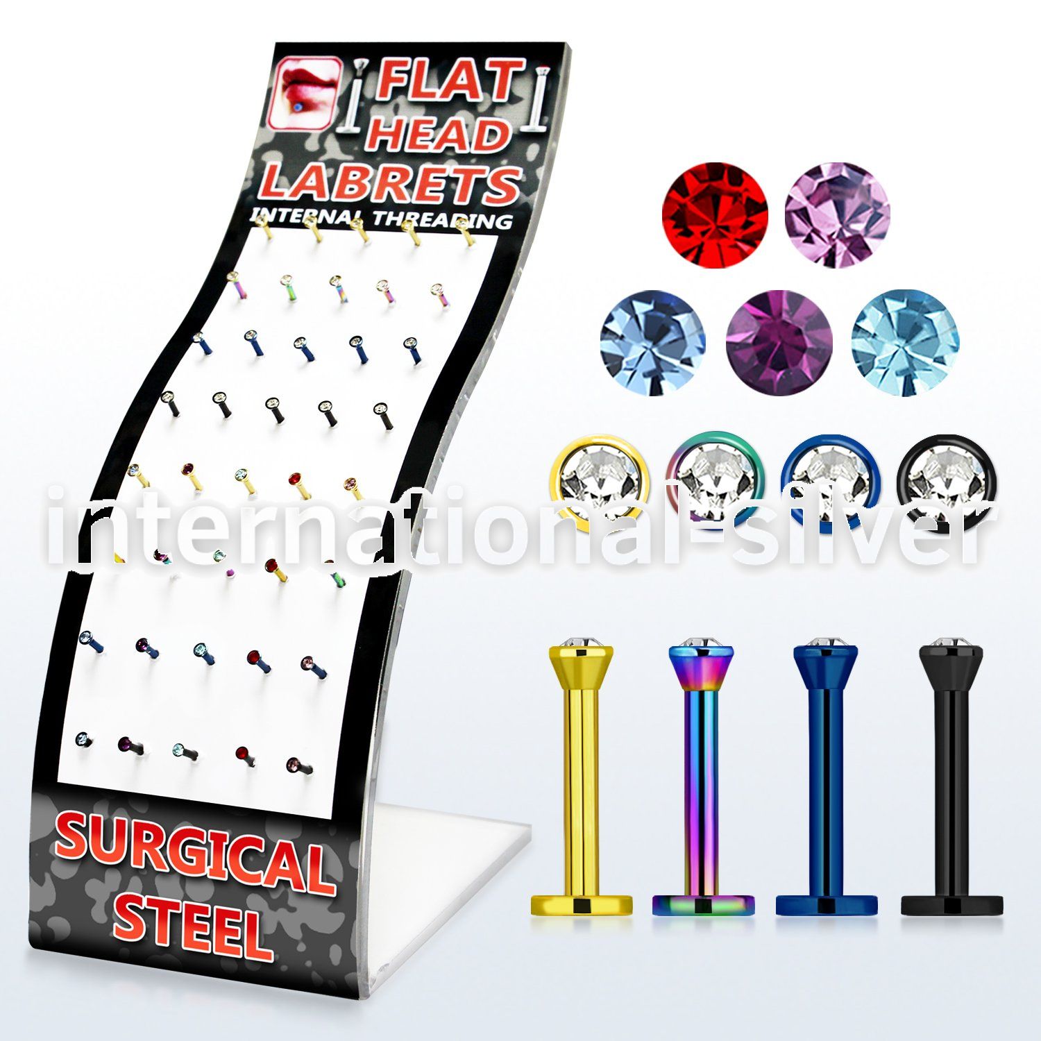 brmlb12 labrets lip rings anodized surgical steel 316l labrets chin