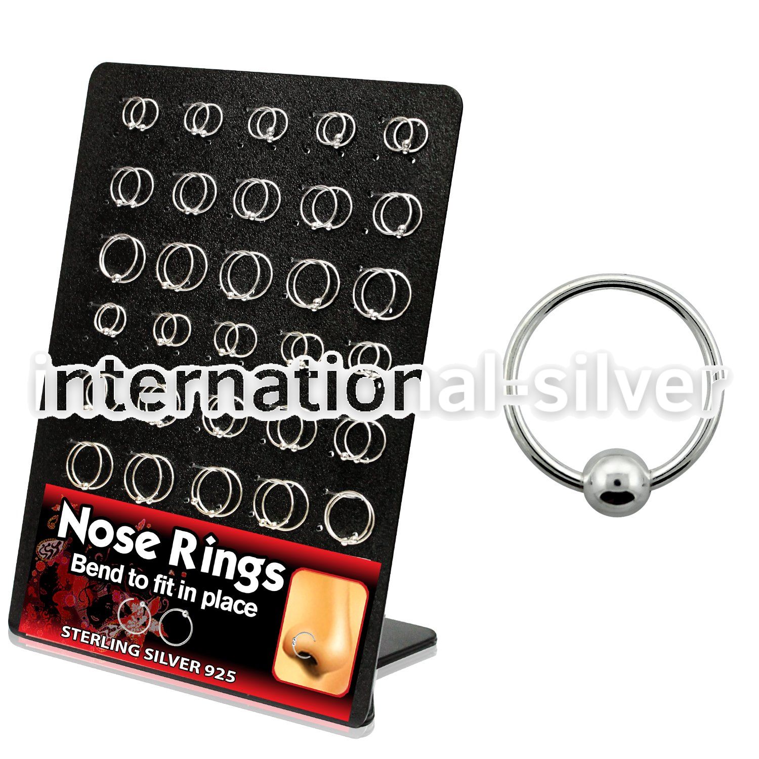 brnhm6 nose hoop silver 925 nose