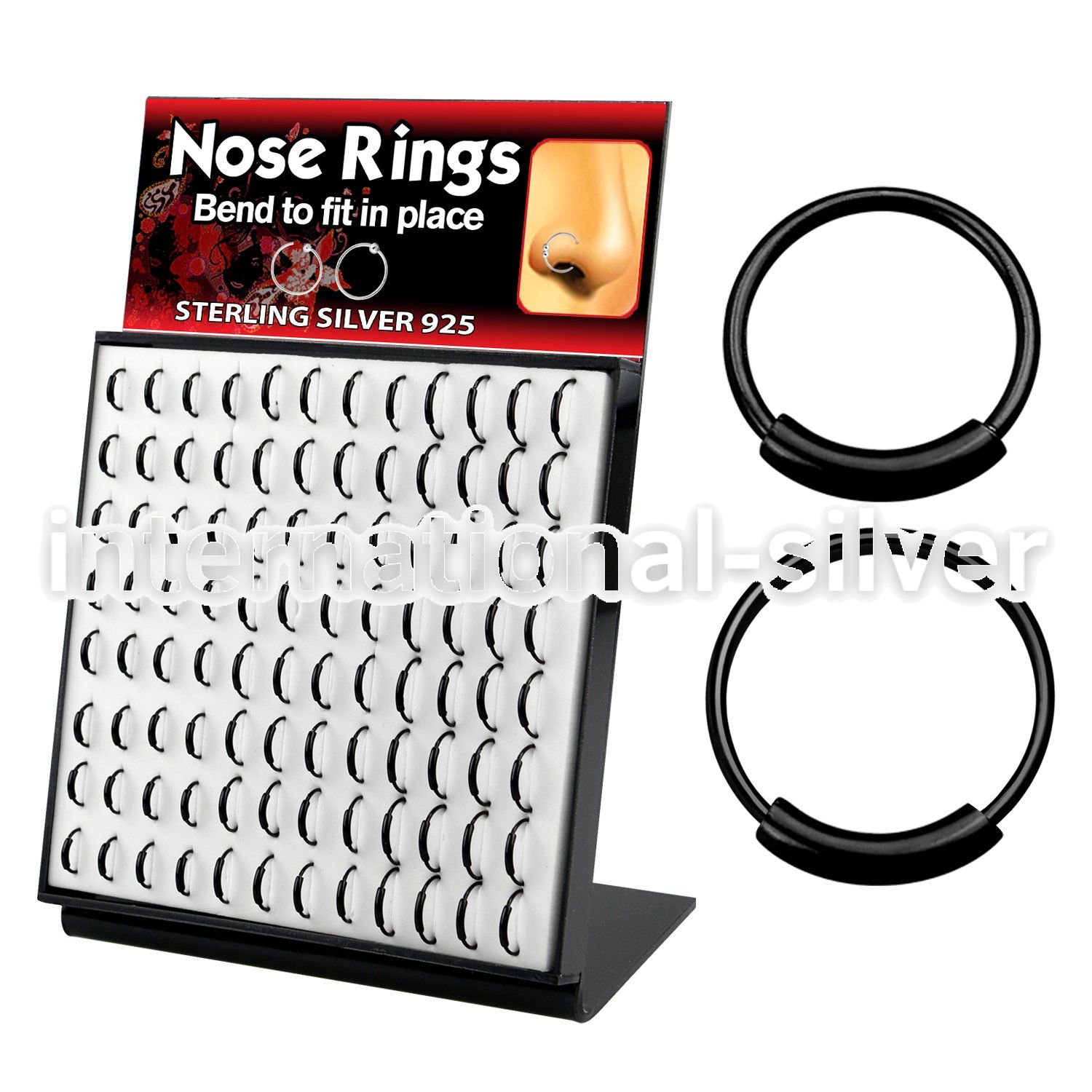 brnhmx16 nose hoop silver 925 