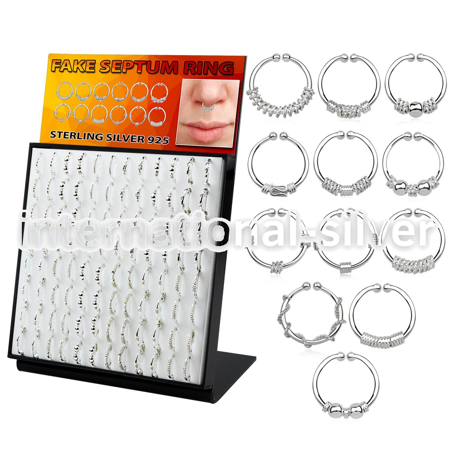 brnhmx18 fake illusion body jewelry silver 925 septum