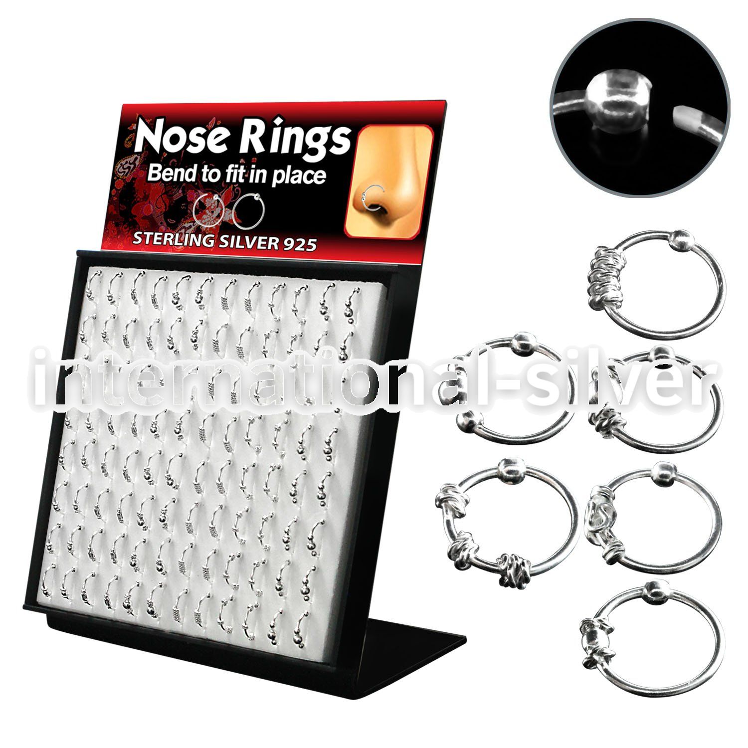 brnhmx5 nose hoop silver 925 nose