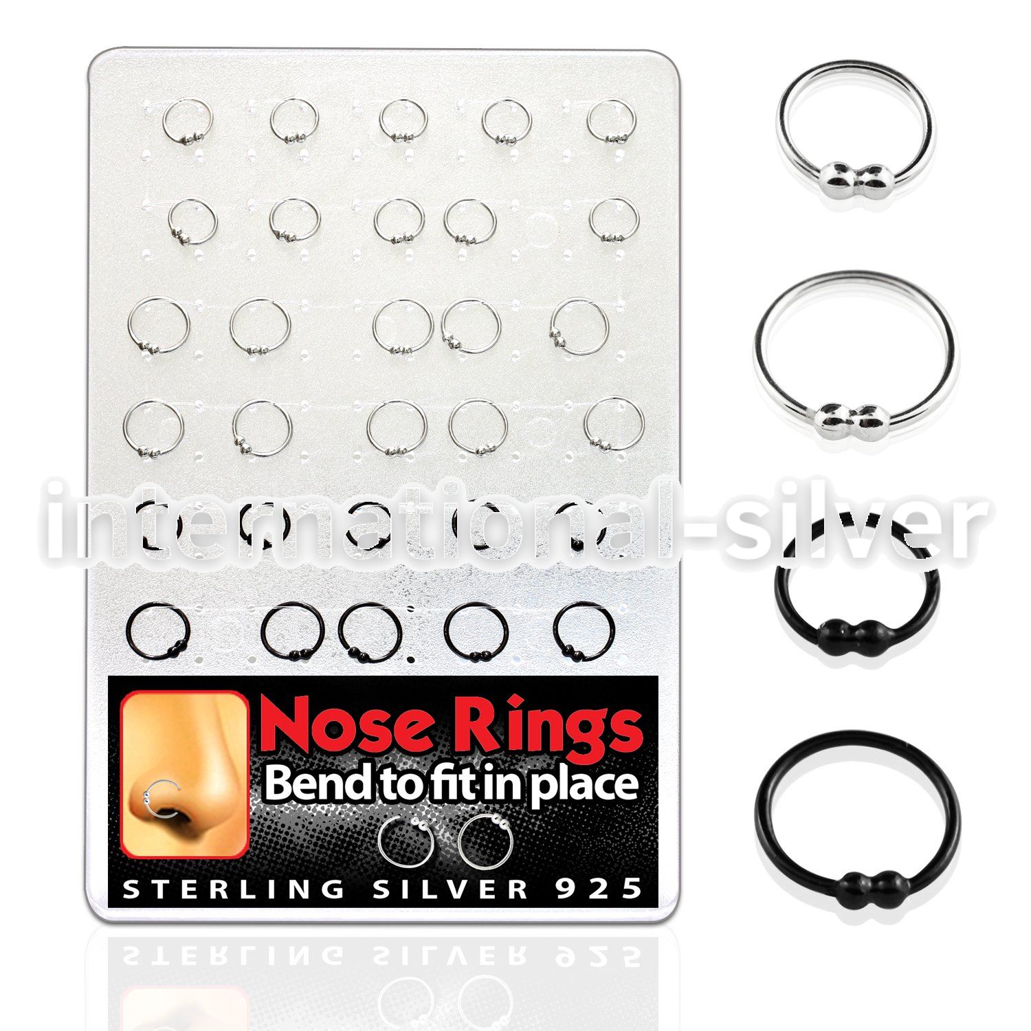 brnhp11 nose hoop silver 925 nose