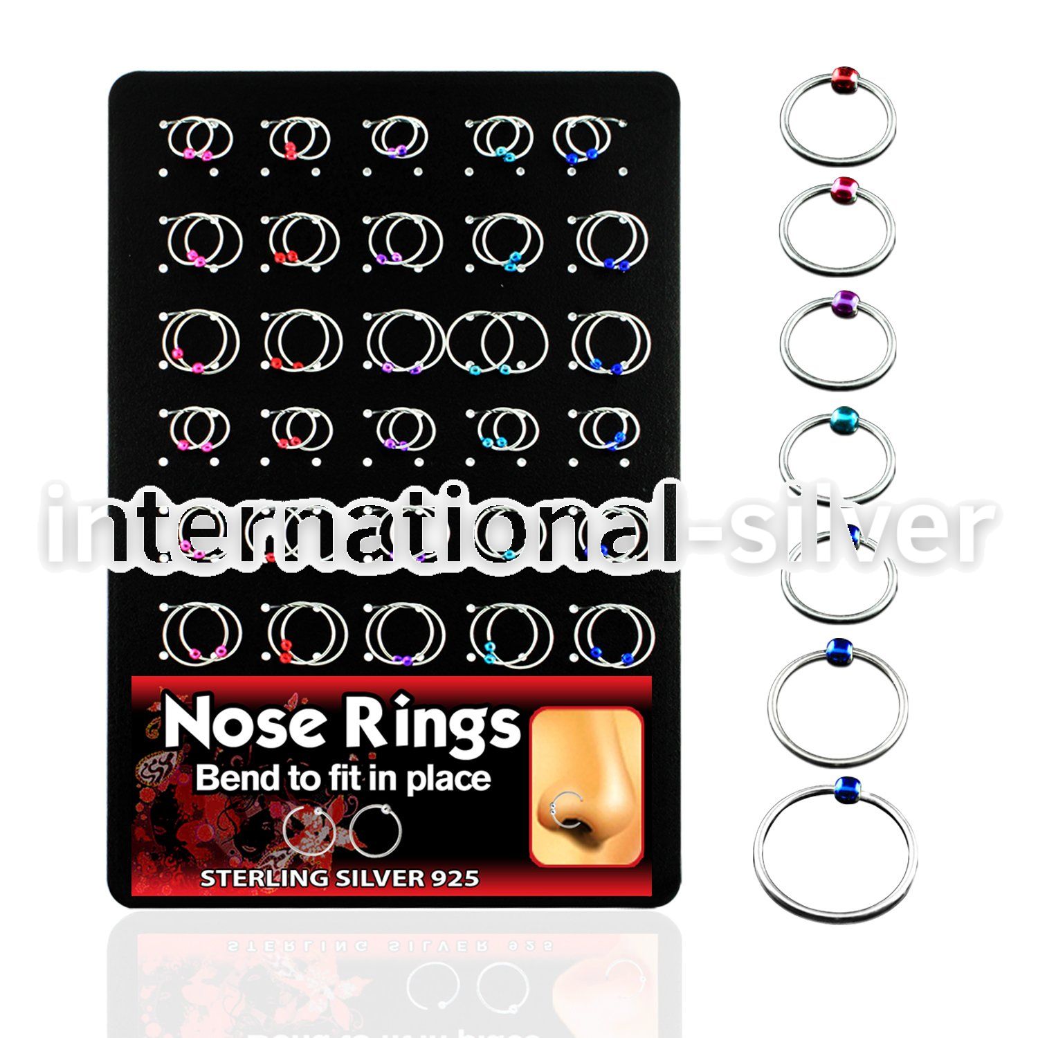 brnhp7 nose hoop silver 925 nose
