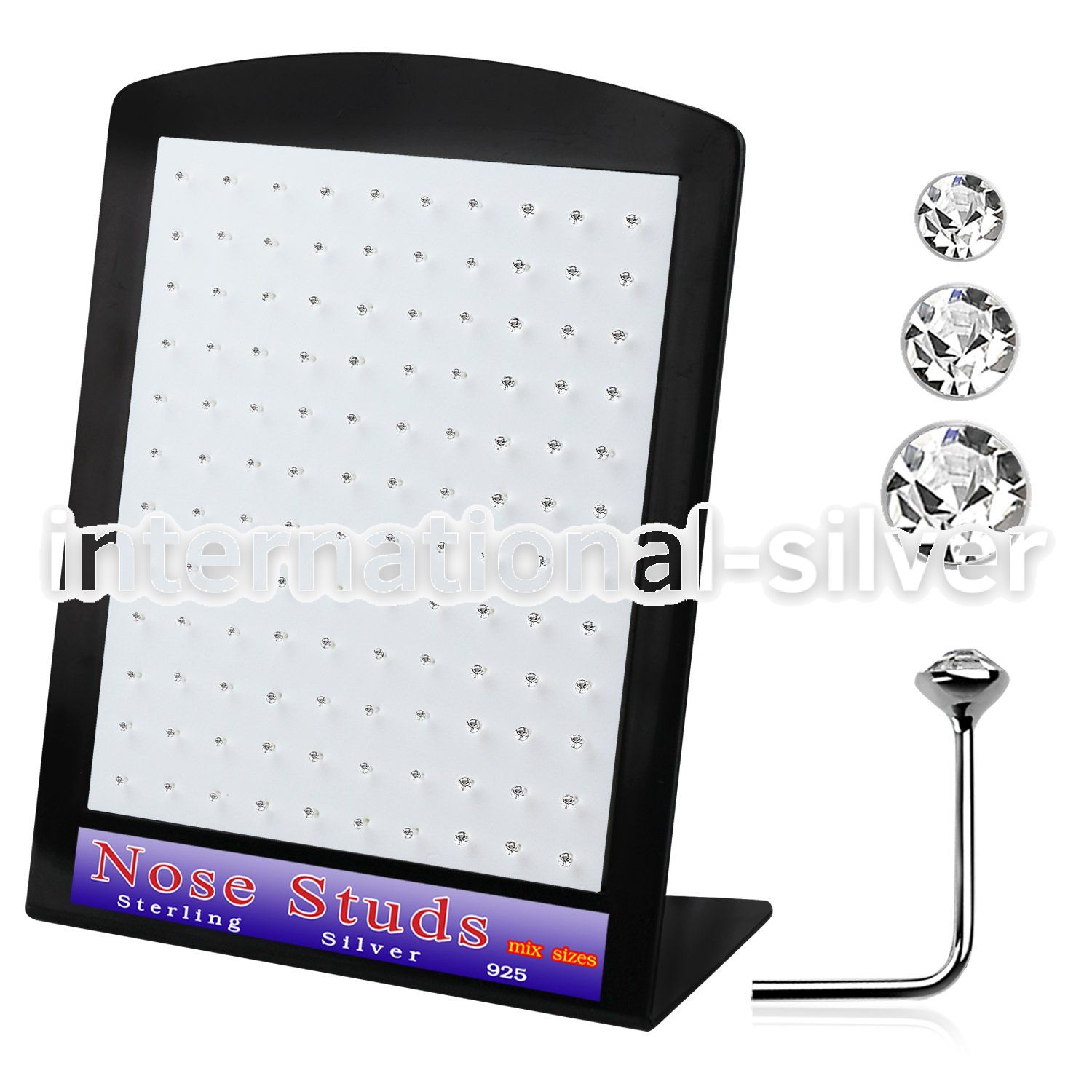 brnsmc l shape nose studs silver 925 nose