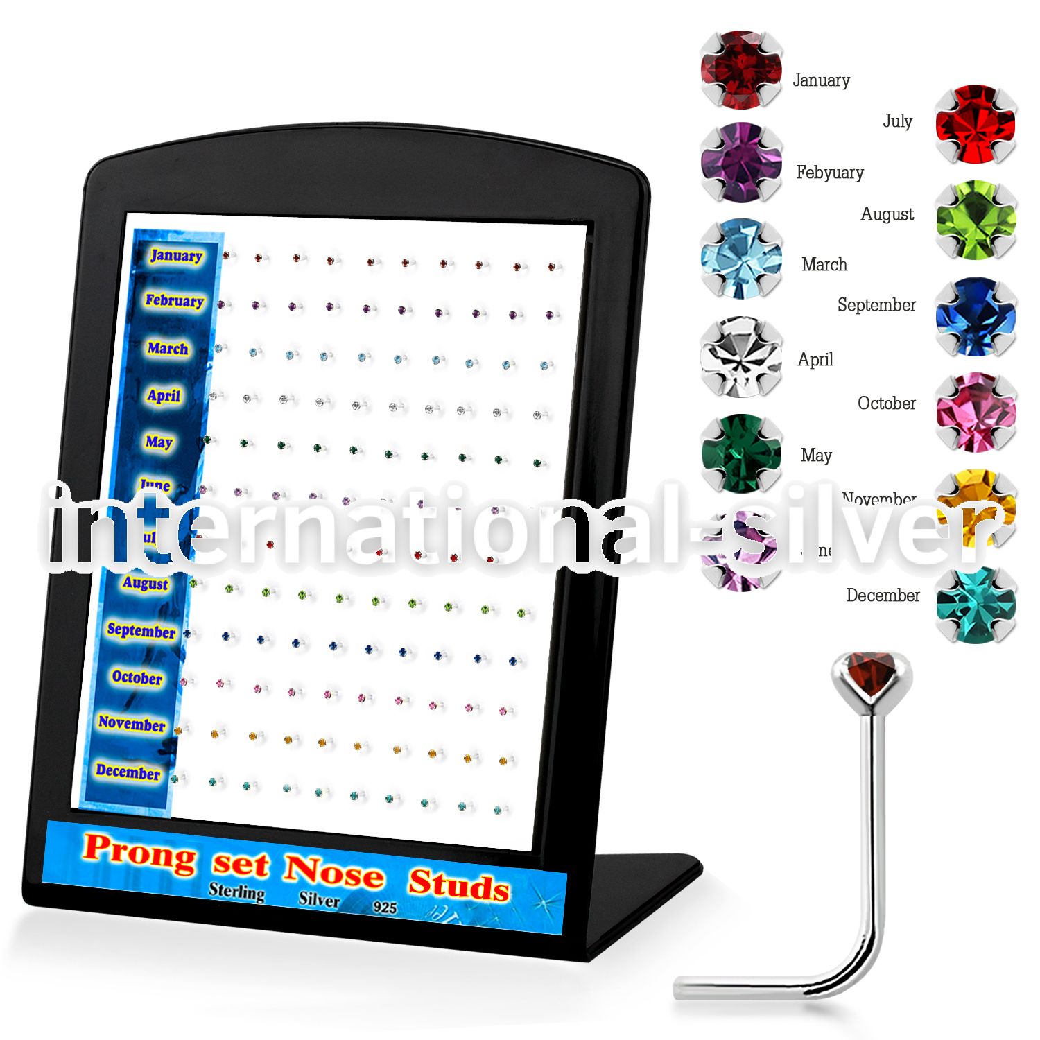 brnspbt l shape nose studs silver 925 nose