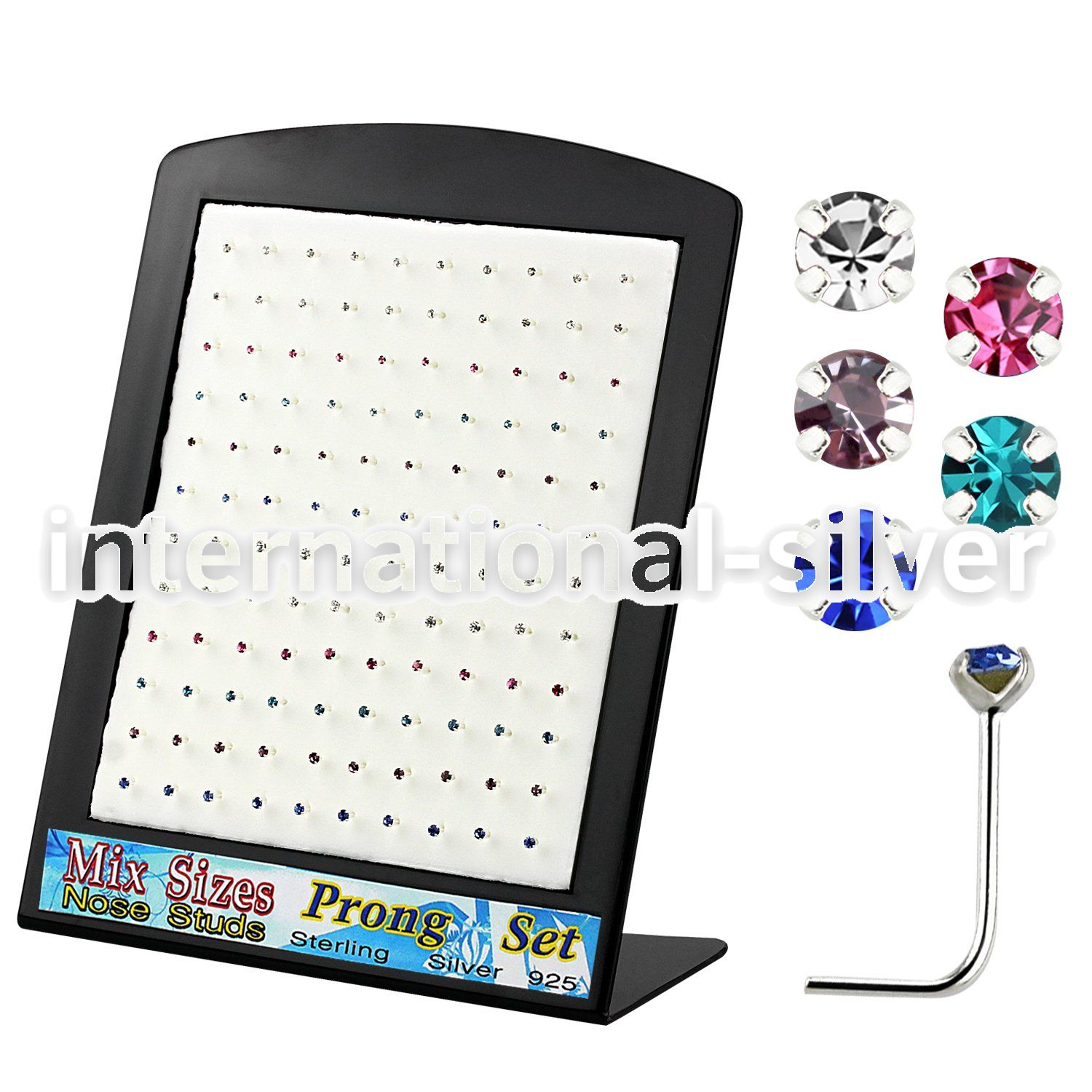 brnspmm l shape nose studs silver 925 nose