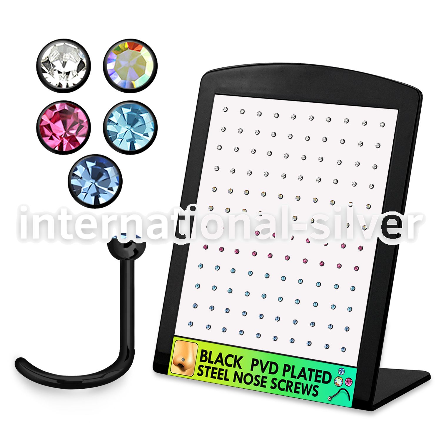 brnstc2 l shape nose studs anodized surgical steel 316l nose