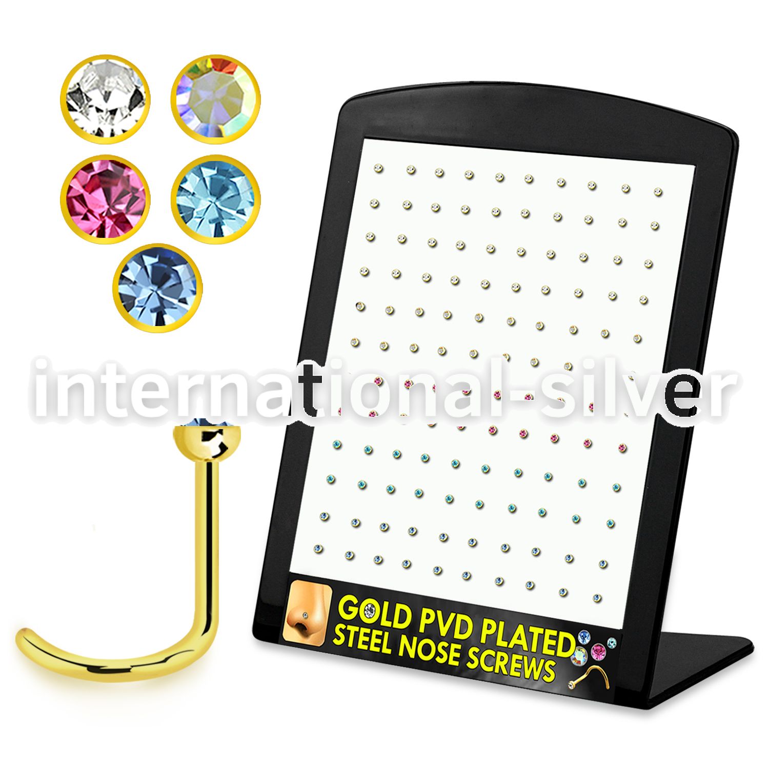 brnstc3 l shape nose studs anodized surgical steel 316l nose