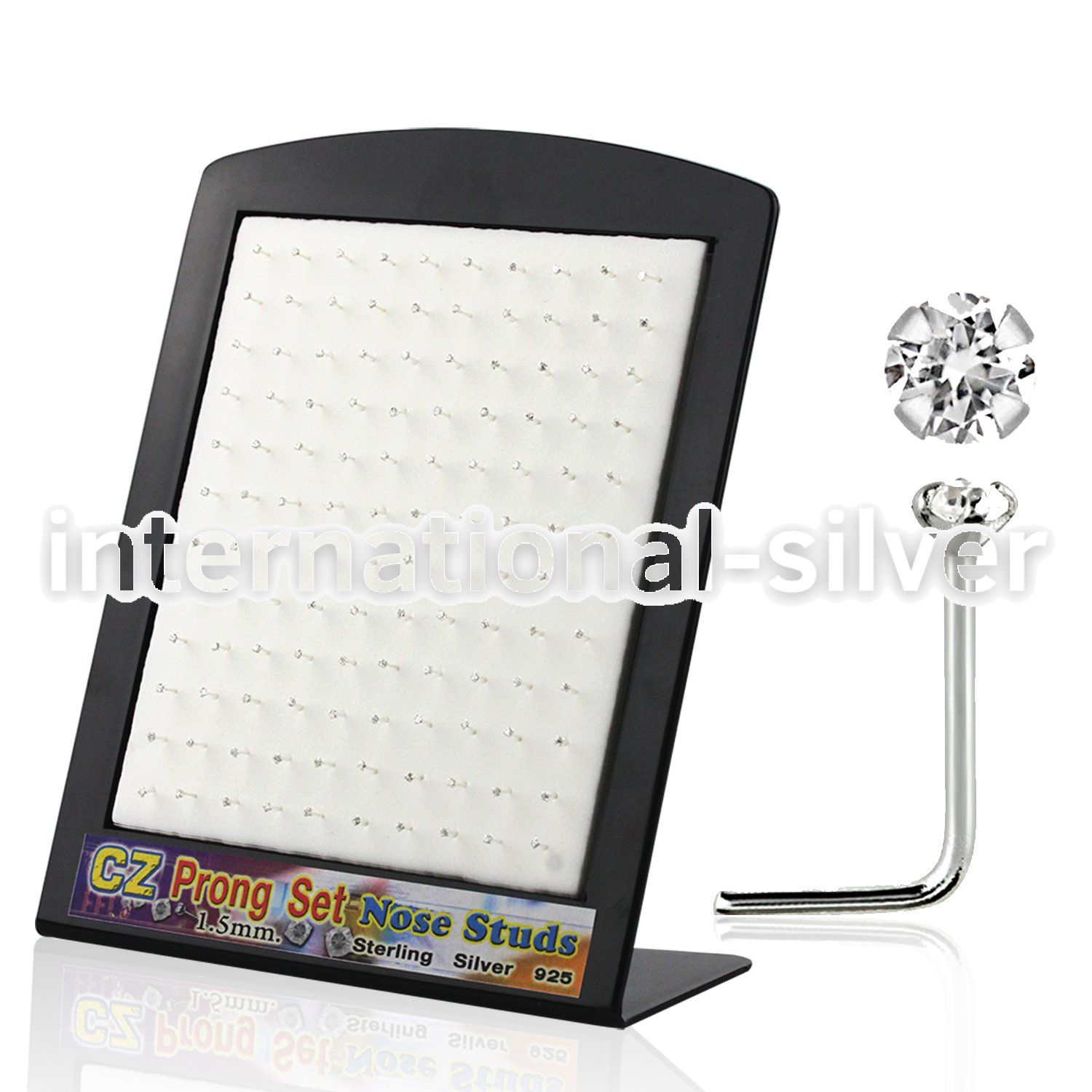 brnszc l shape nose studs silver 925 nose