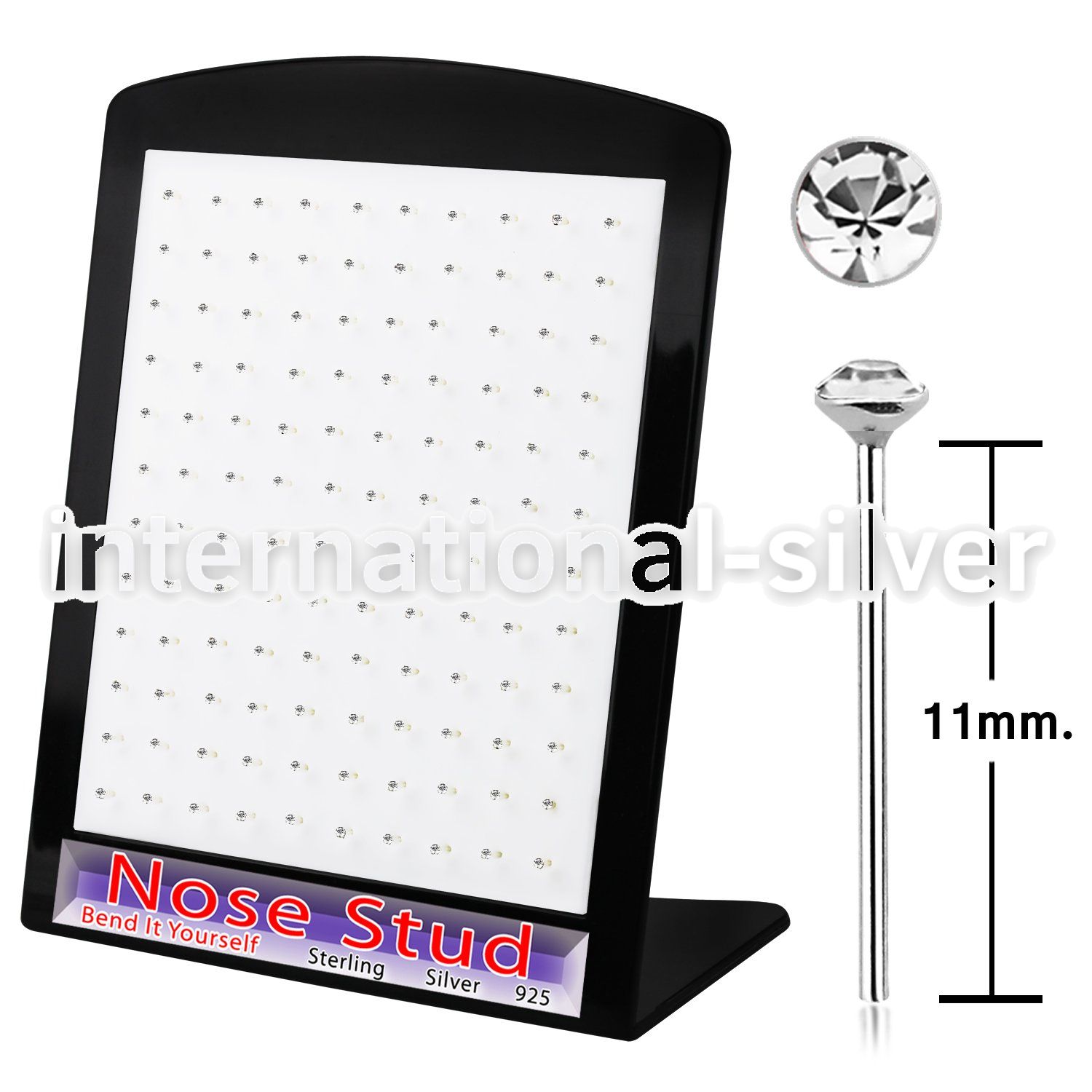 brnyc bend it to fit nose studs silver 925 nose