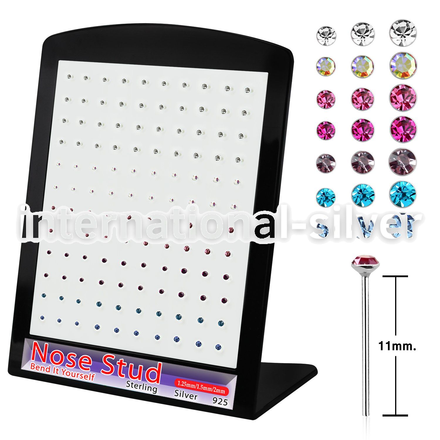 brnymm7 bend it to fit nose studs silver 925 nose