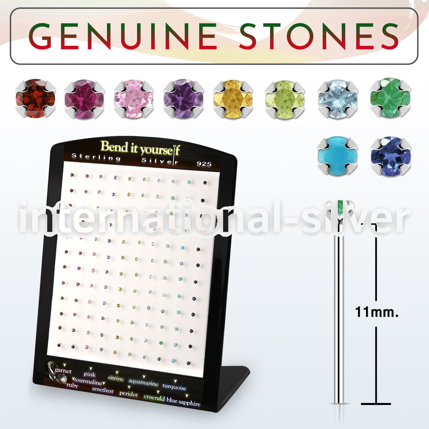 brnypge bend it to fit nose studs silver 925 nose