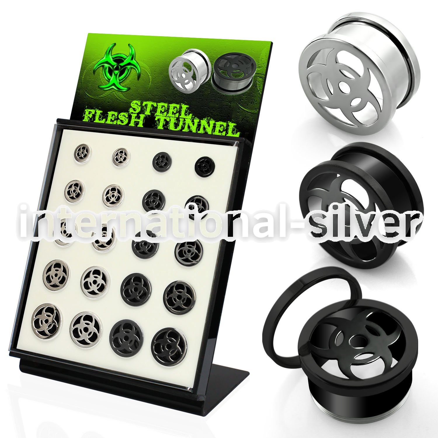 brpg145a tunnels gauges anodized surgical steel 316l ear lobe