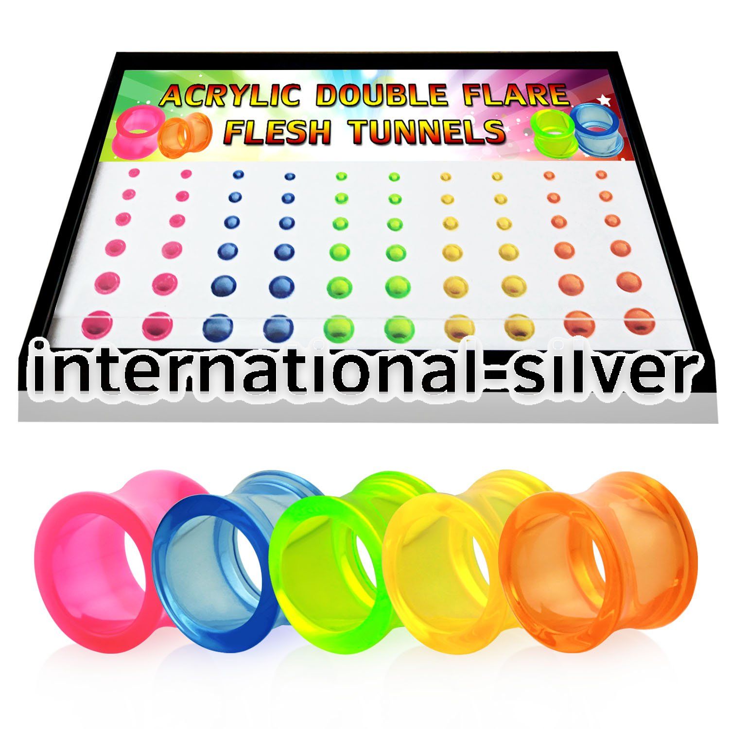 brpg154 tunnels gauges acrylic body jewelry ear lobe