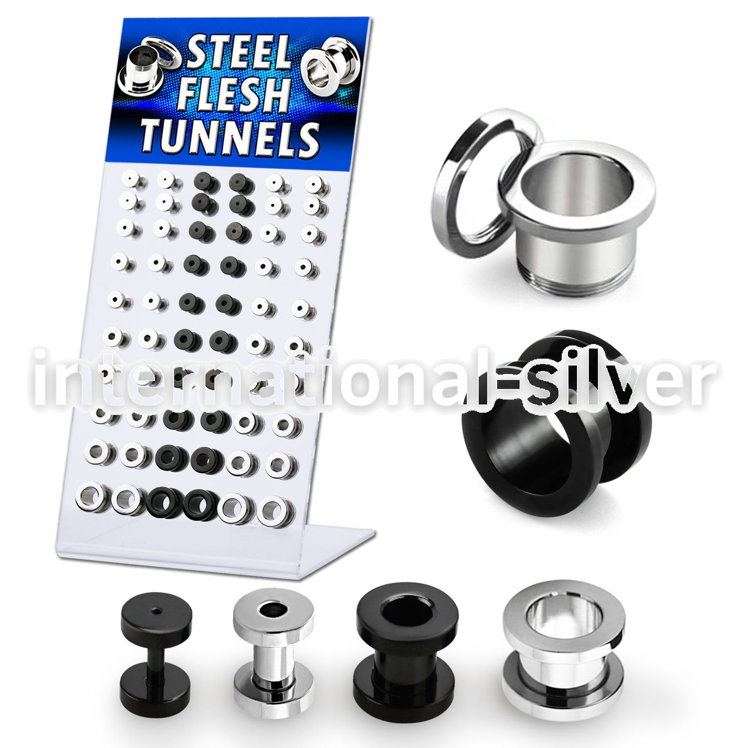 brpg15 tunnels gauges anodized surgical steel 316l ear lobe