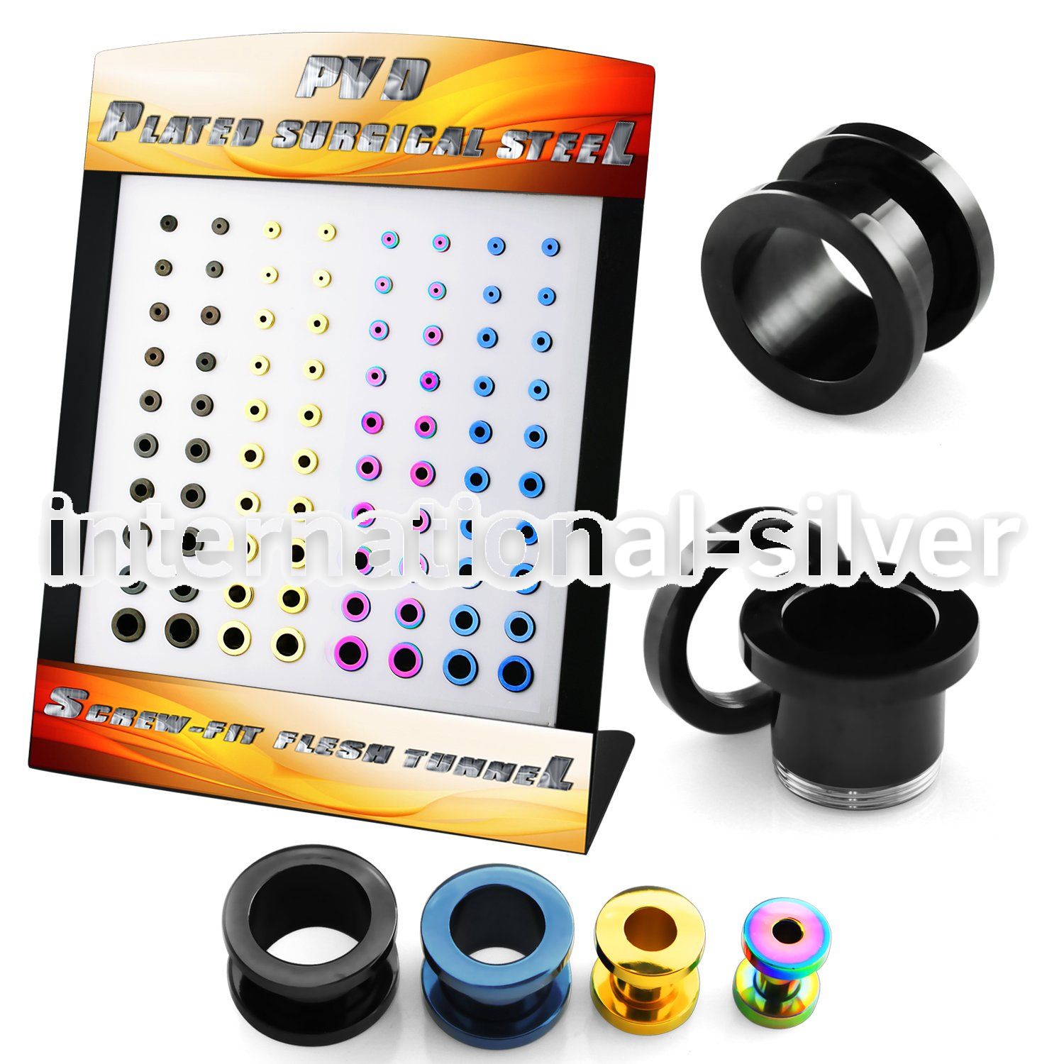 brpg182 tunnels gauges anodized surgical steel 316l ear lobe