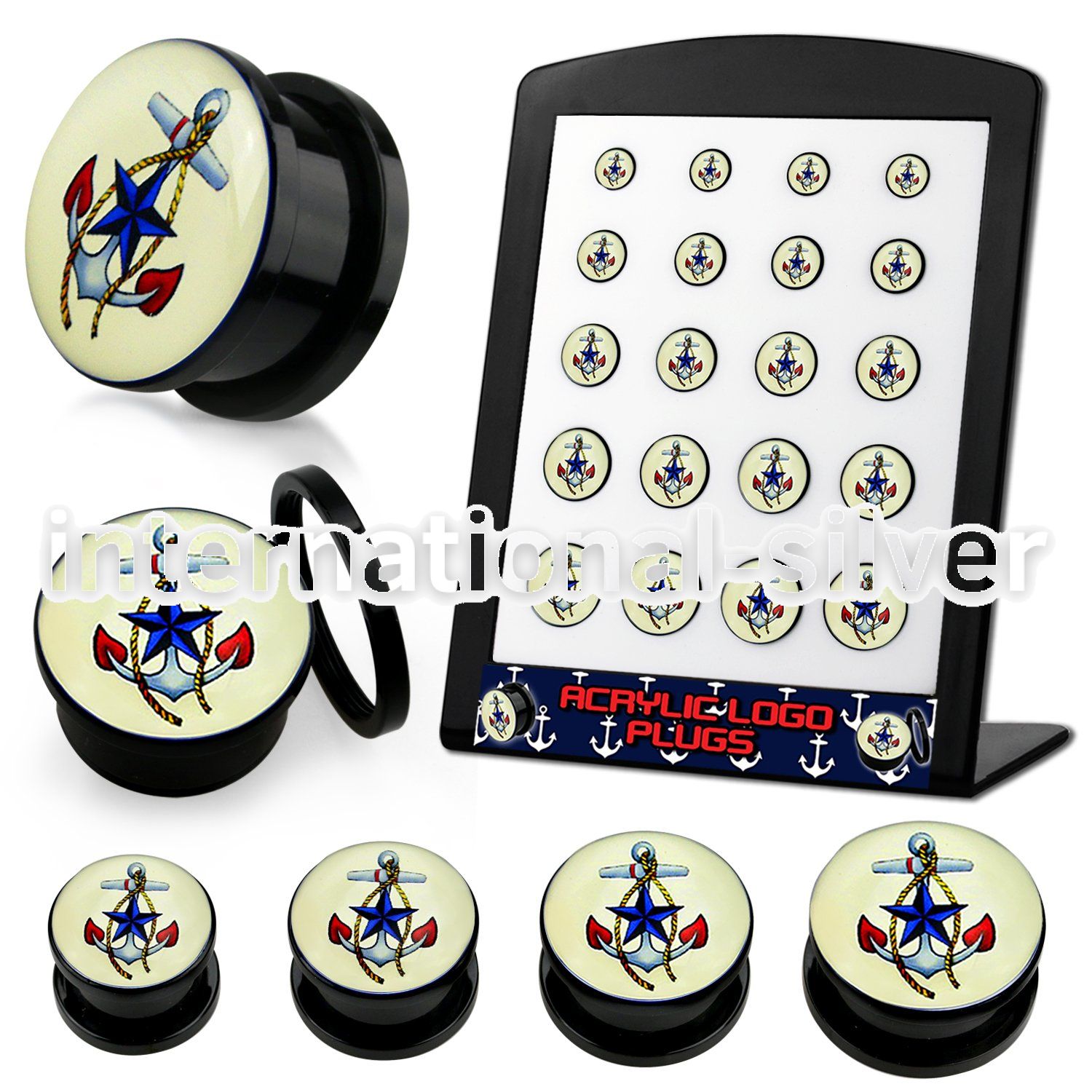 brpg183 plugs gauges acrylic body jewelry ear lobe