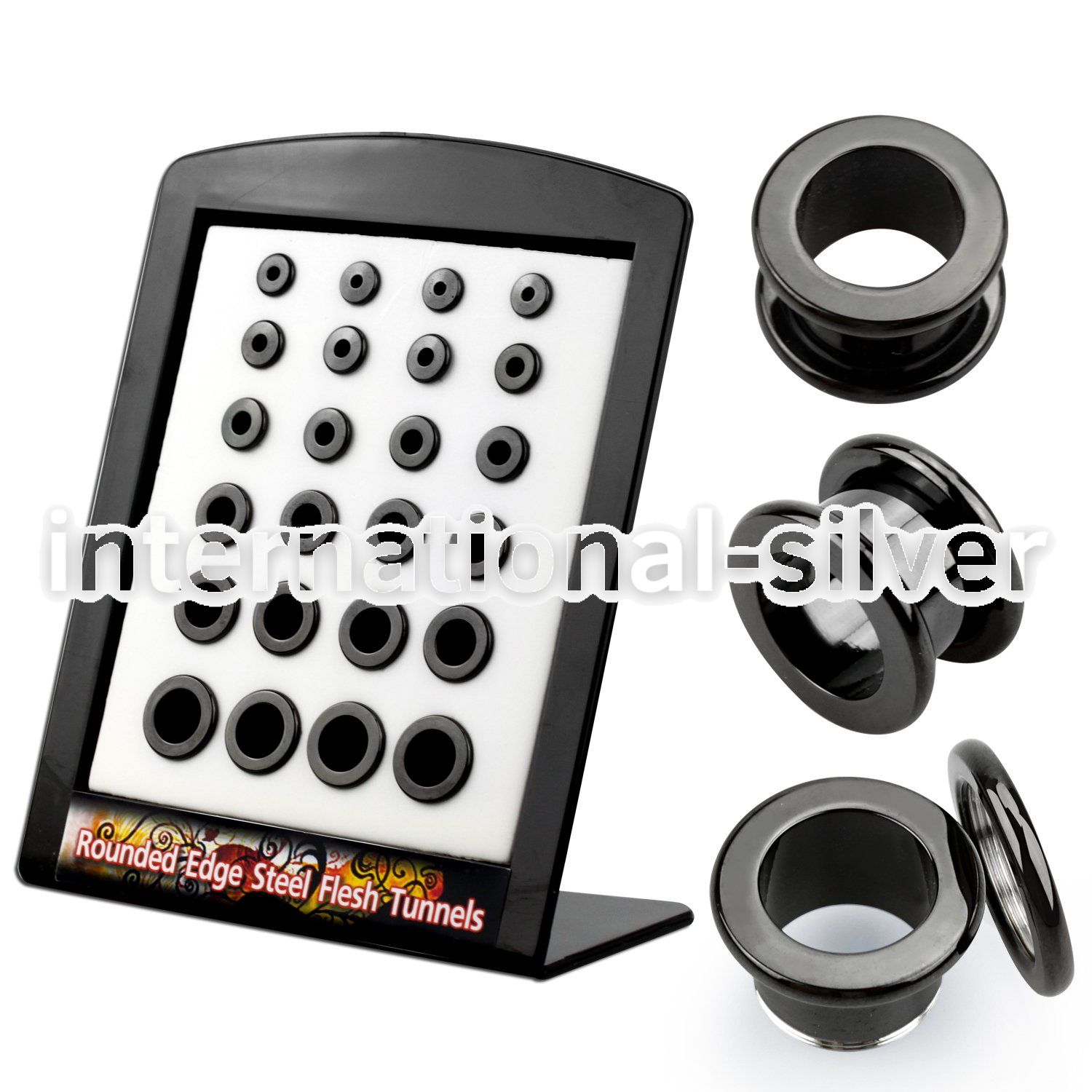 brpg18 tunnels gauges anodized surgical steel 316l ear lobe