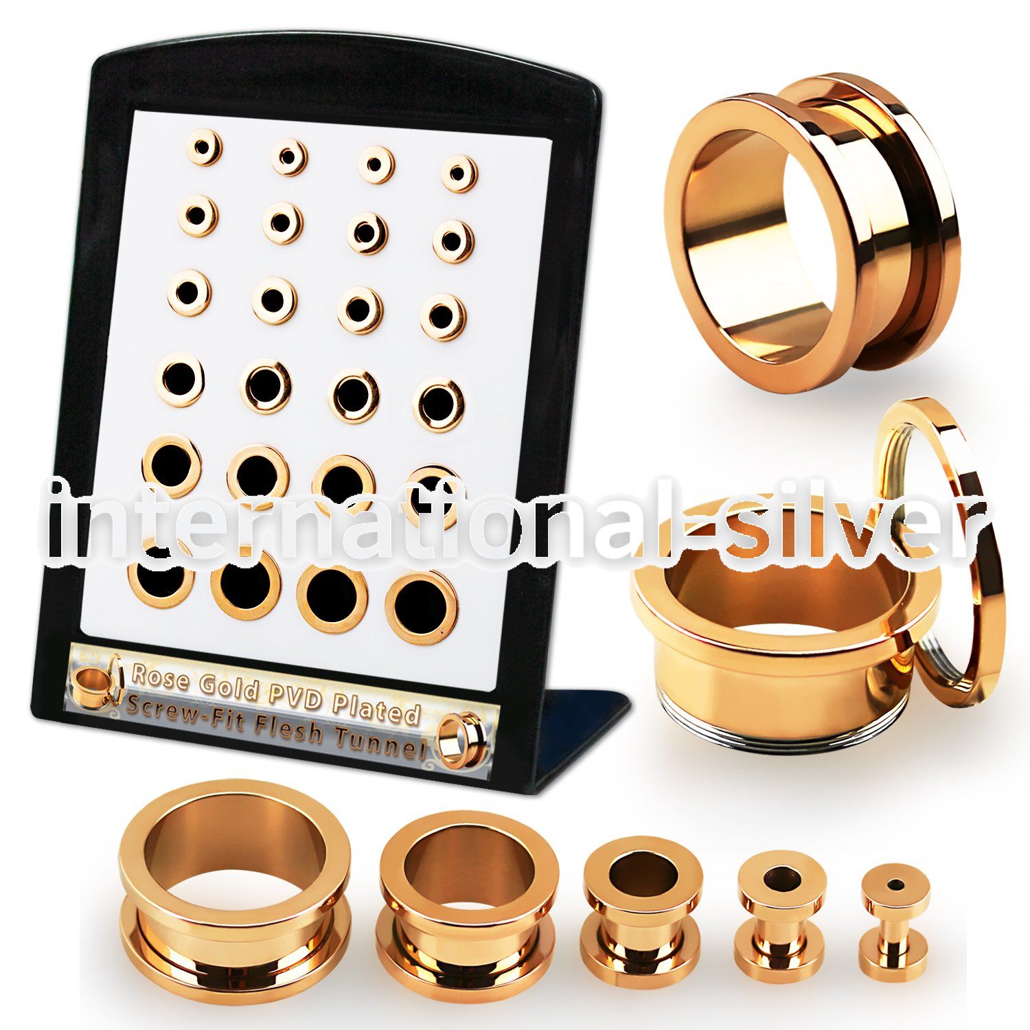 brpg197 tunnels gauges anodized surgical steel 316l ear lobe