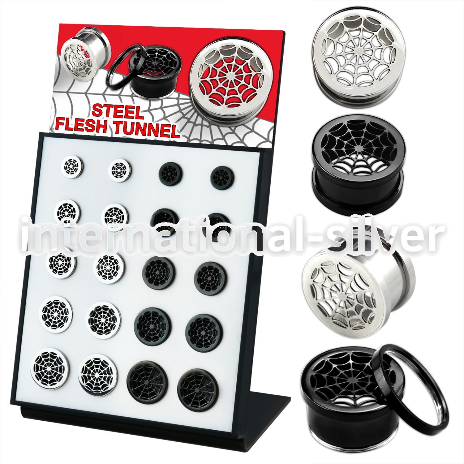 brpg217 anodized surgical steel flesh tunnels ear lobe piercing