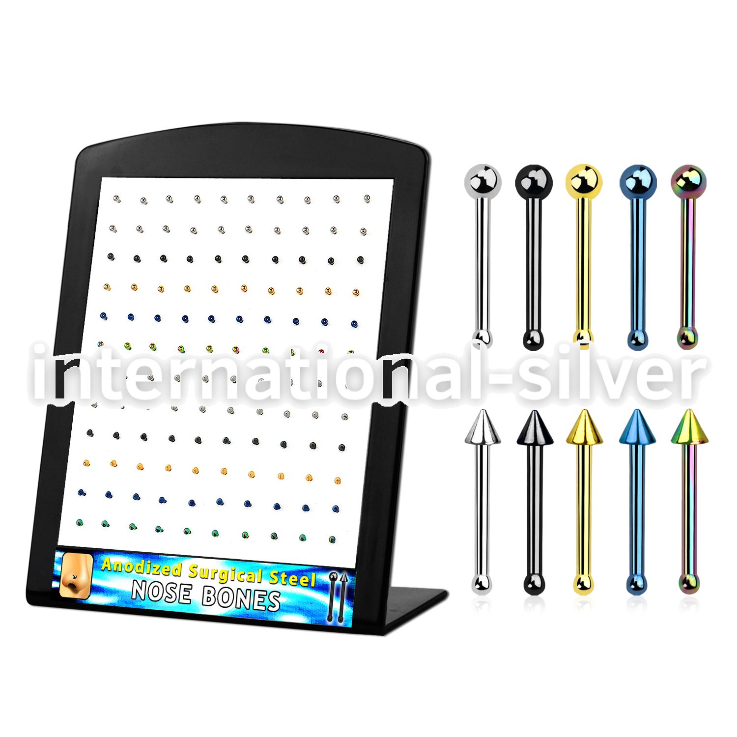 brs132 anodized surgical steel nose bones nose piercing