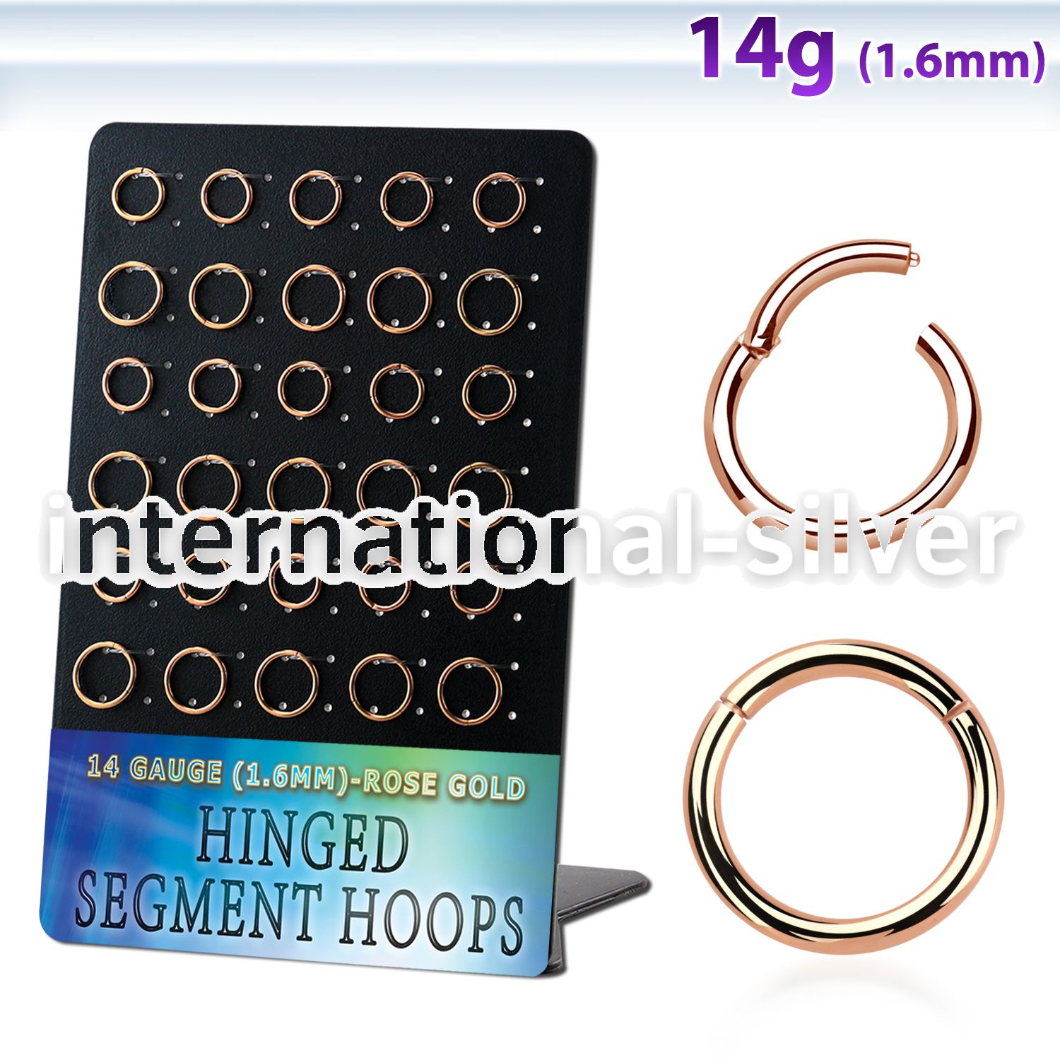 brsegh8 anodized surgical steel seamless and segment rings ear  lobe helix nipple  piercing