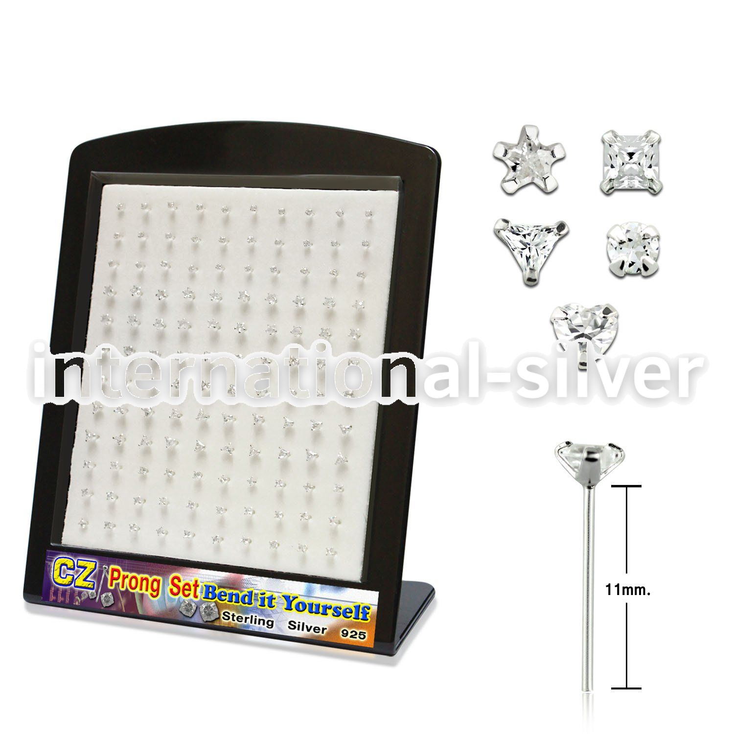 brzymc bend it to fit nose studs silver 925 belly button