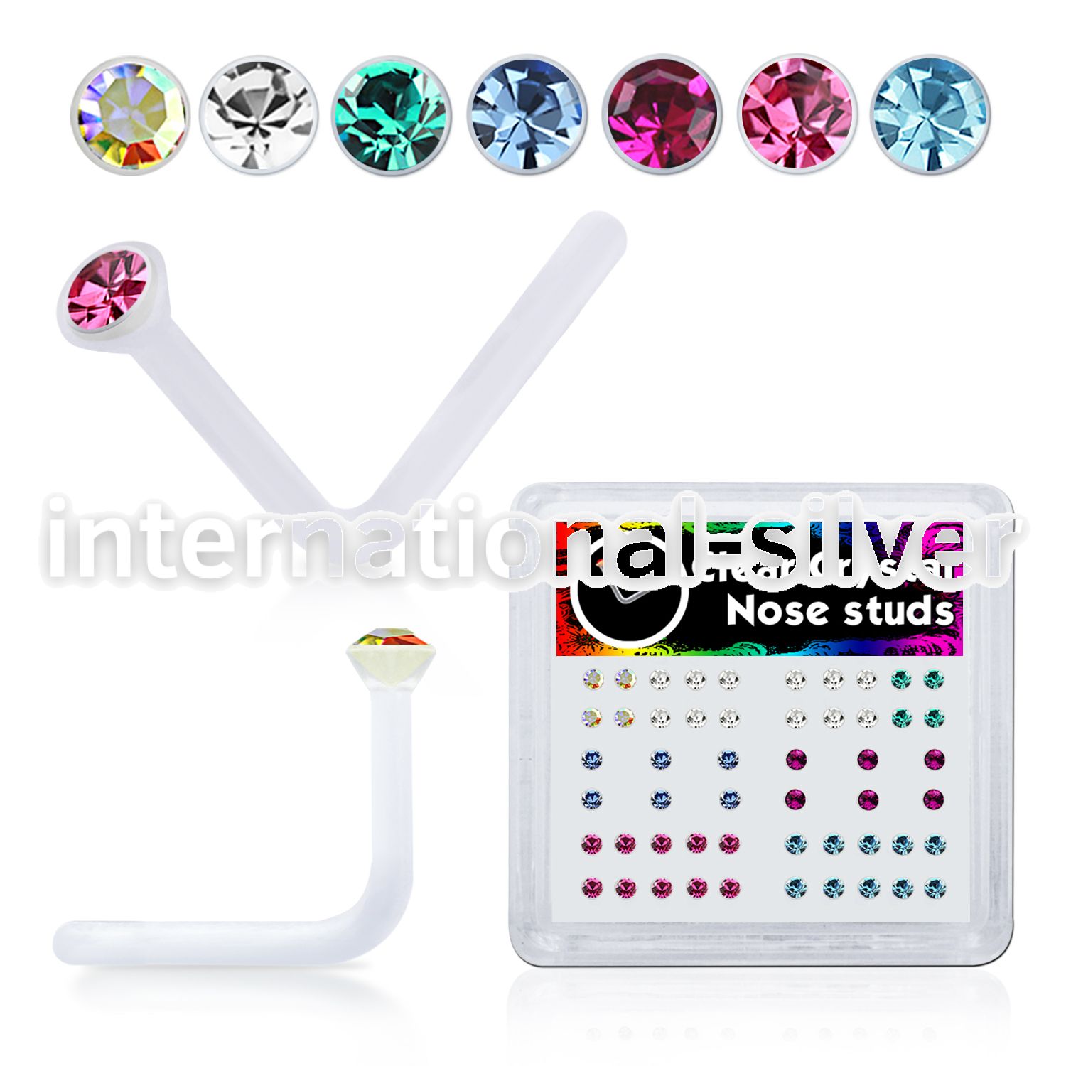 bxa28 l shape nose studs acrylic body jewelry nose