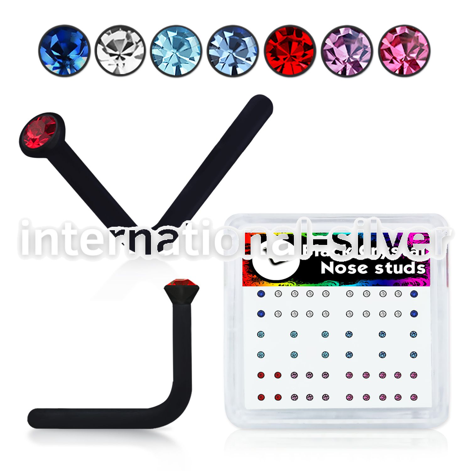 bxa4 l shape nose studs acrylic body jewelry nose