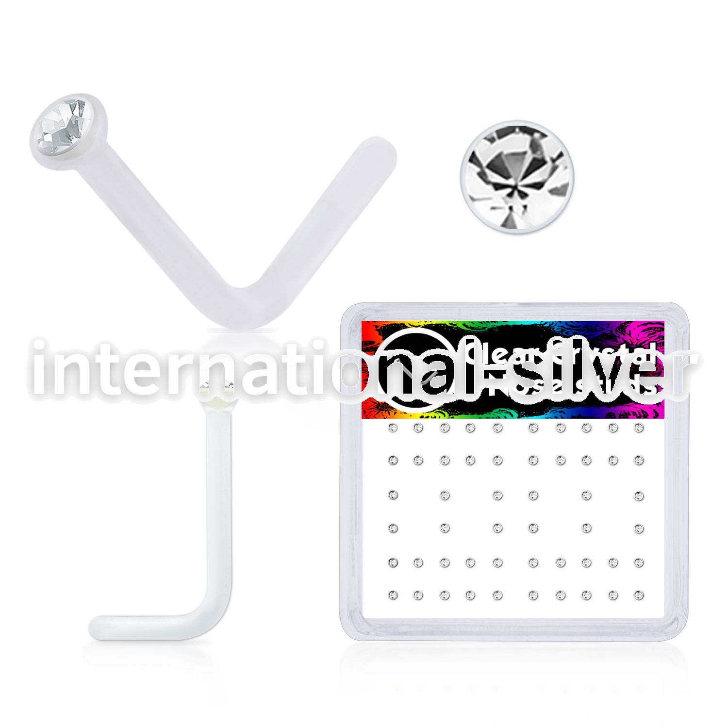 bxa9sl acrylic nose screws and nose studs nose piercing