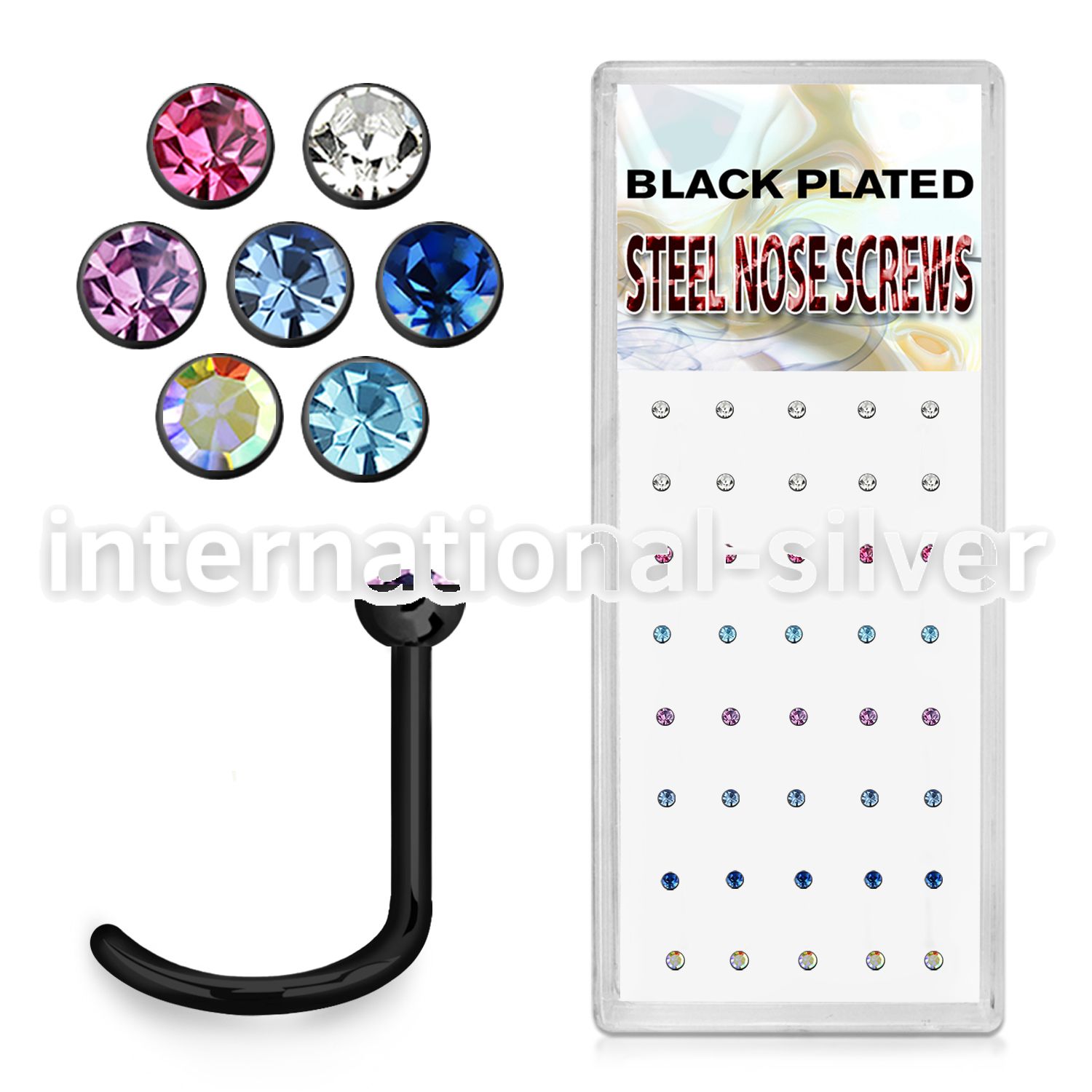 bxns5 l shape nose studs anodized surgical steel 316l nose