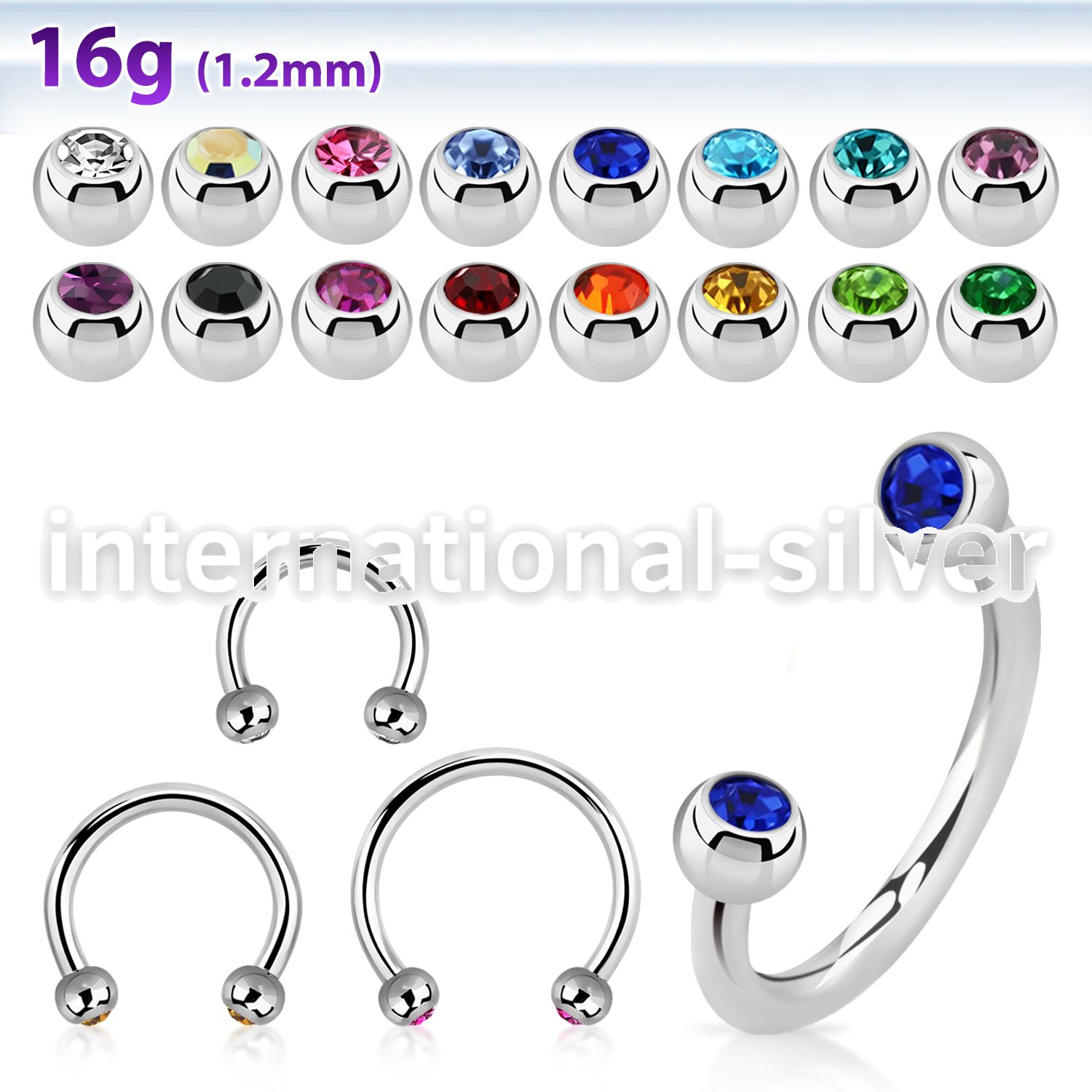 cbejb25 horseshoes surgical steel 316l eyebrow