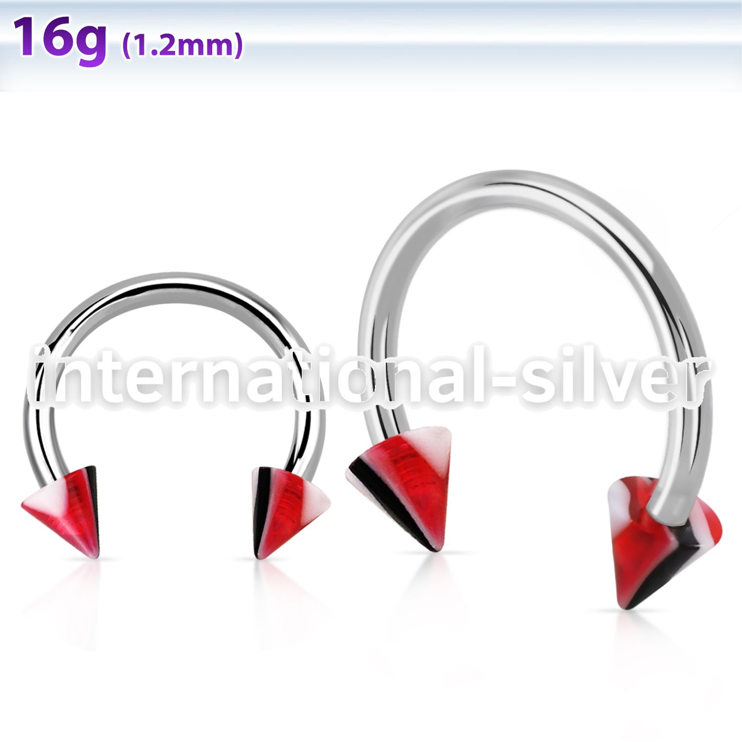 cbenaa 316l steel circular barbell with acrylic uv cone