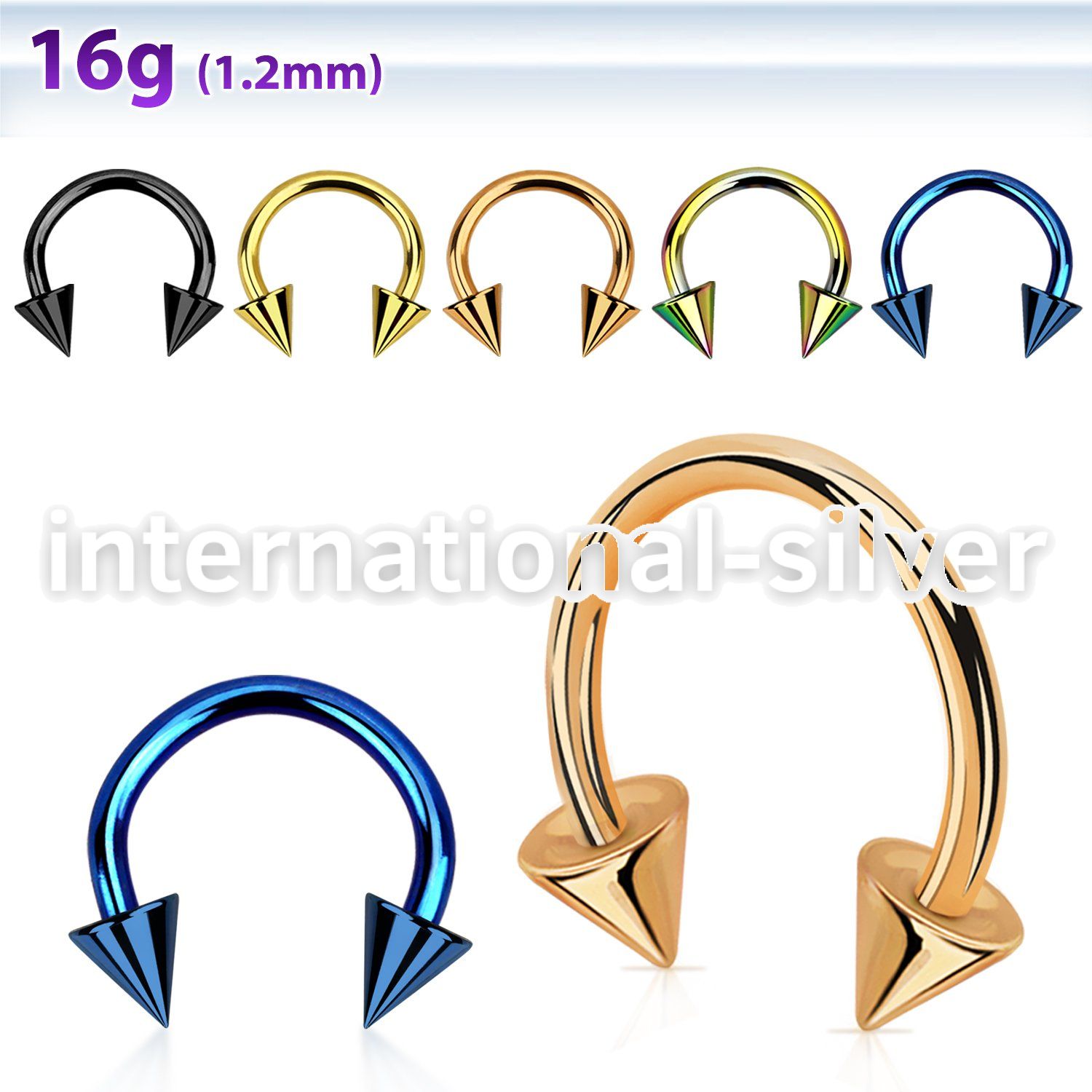 cbetcn4 horseshoes anodized surgical steel 316l belly button