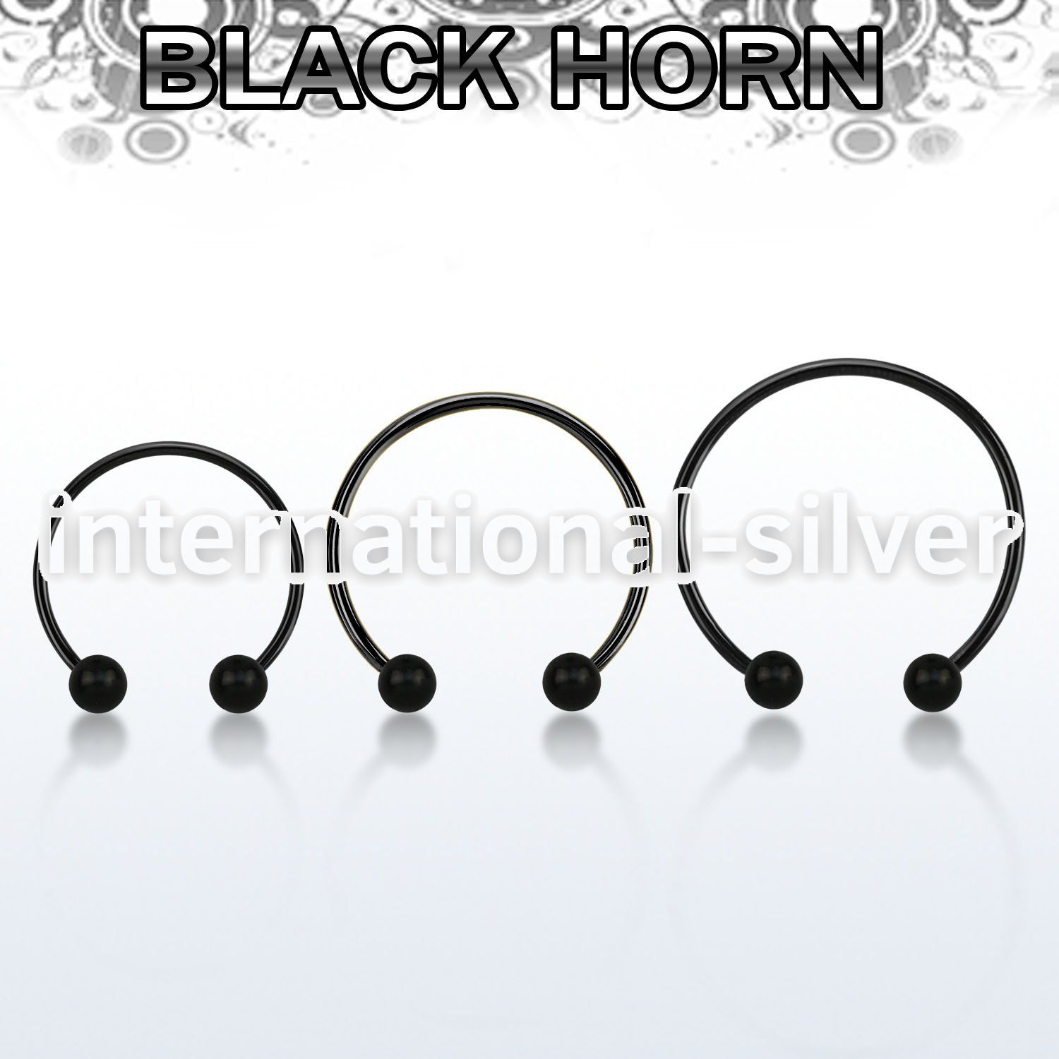 cbmtwk5l xxl anodized steel cbr, 14g w 5mm black horn wood balls