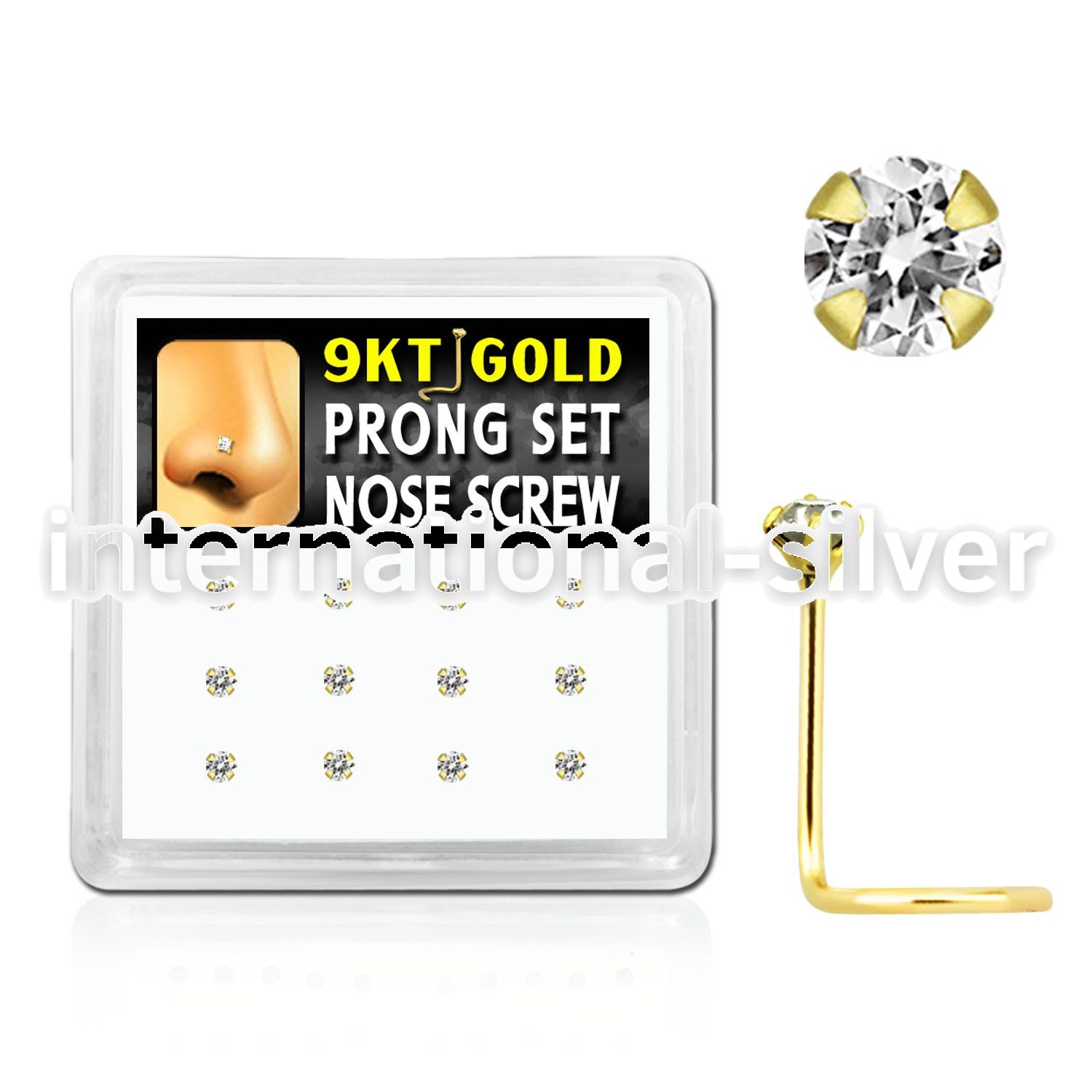 d9gsc19 l shape nose studs gold nose