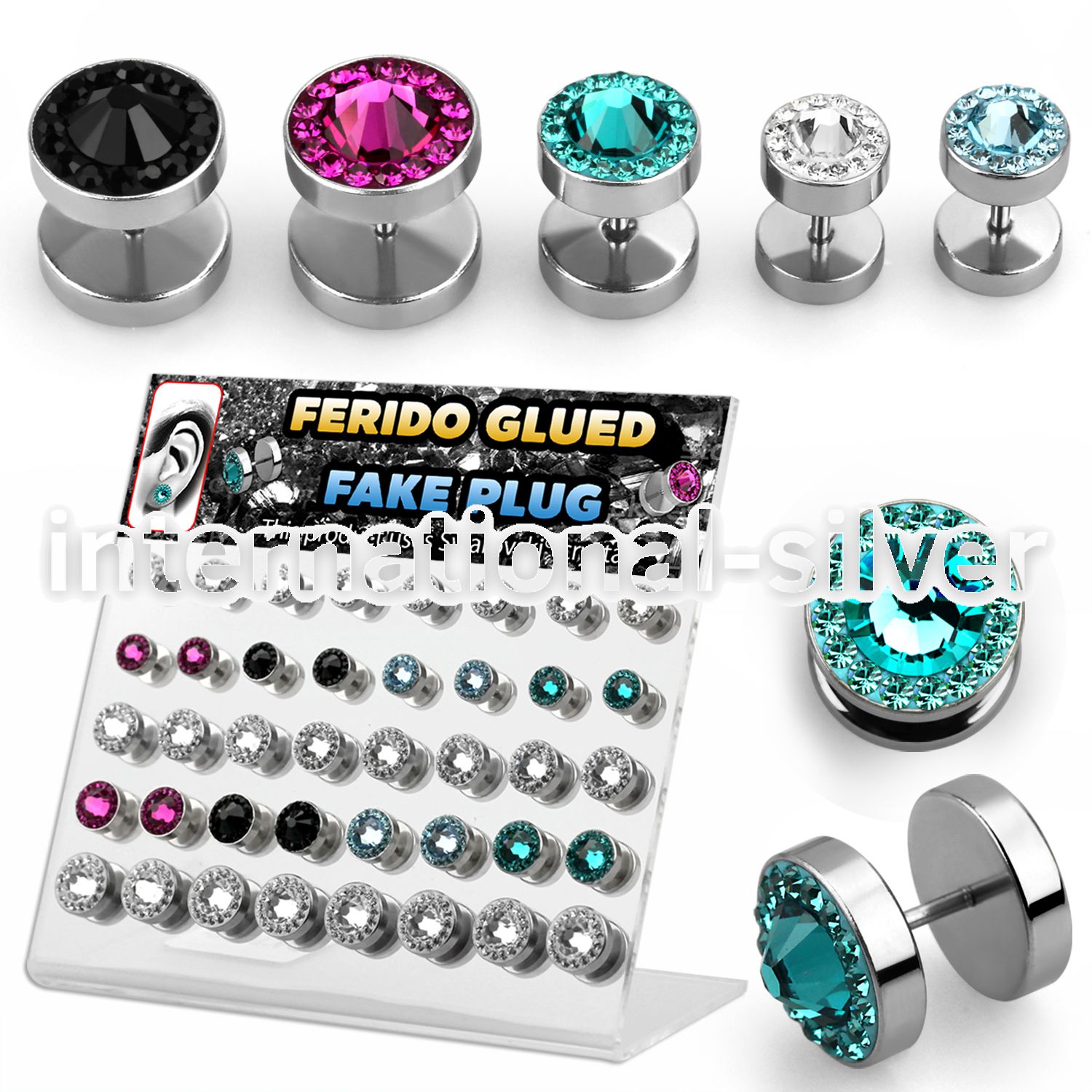 dacb123 cheaters  illusion plugs and tapers surgical steel 316l ear lobe