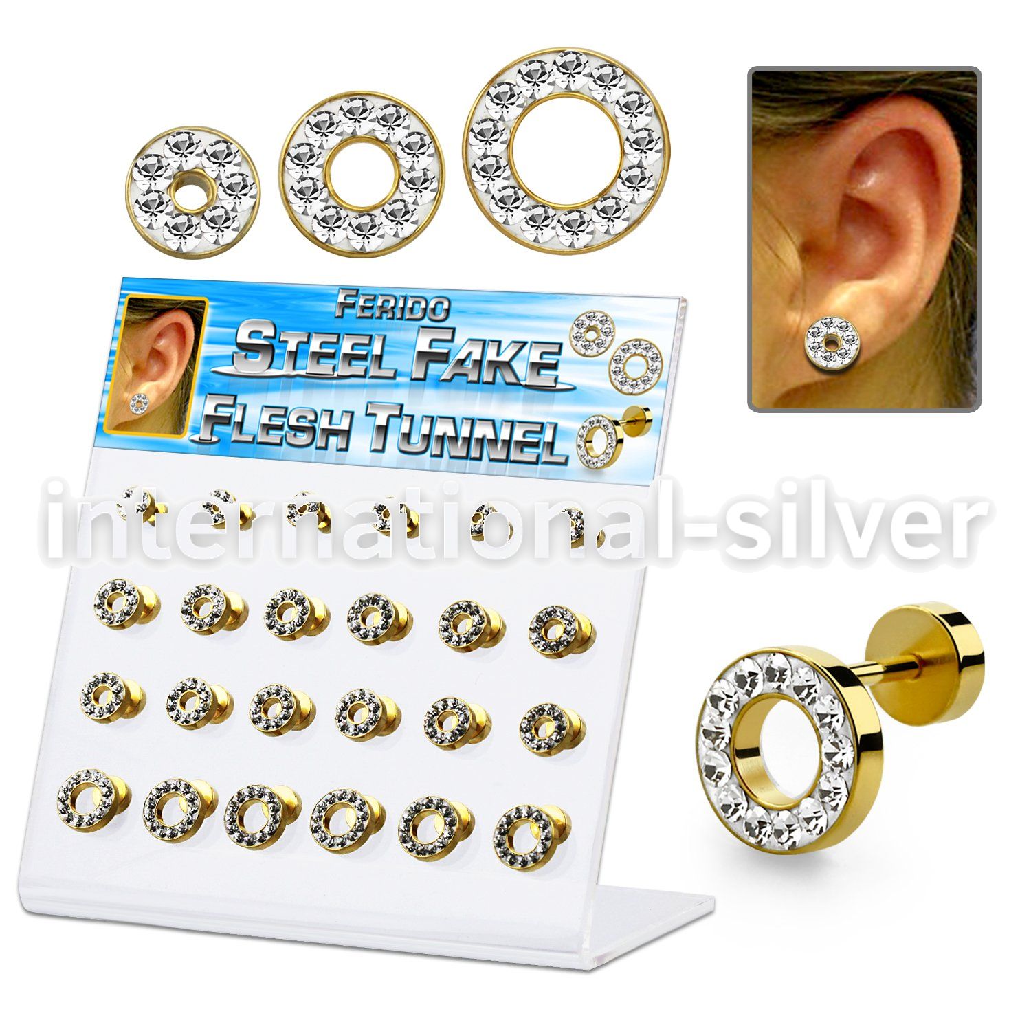 dacb143 cheaters  illusion plugs and tapers anodized surgical steel 316l ear lobe