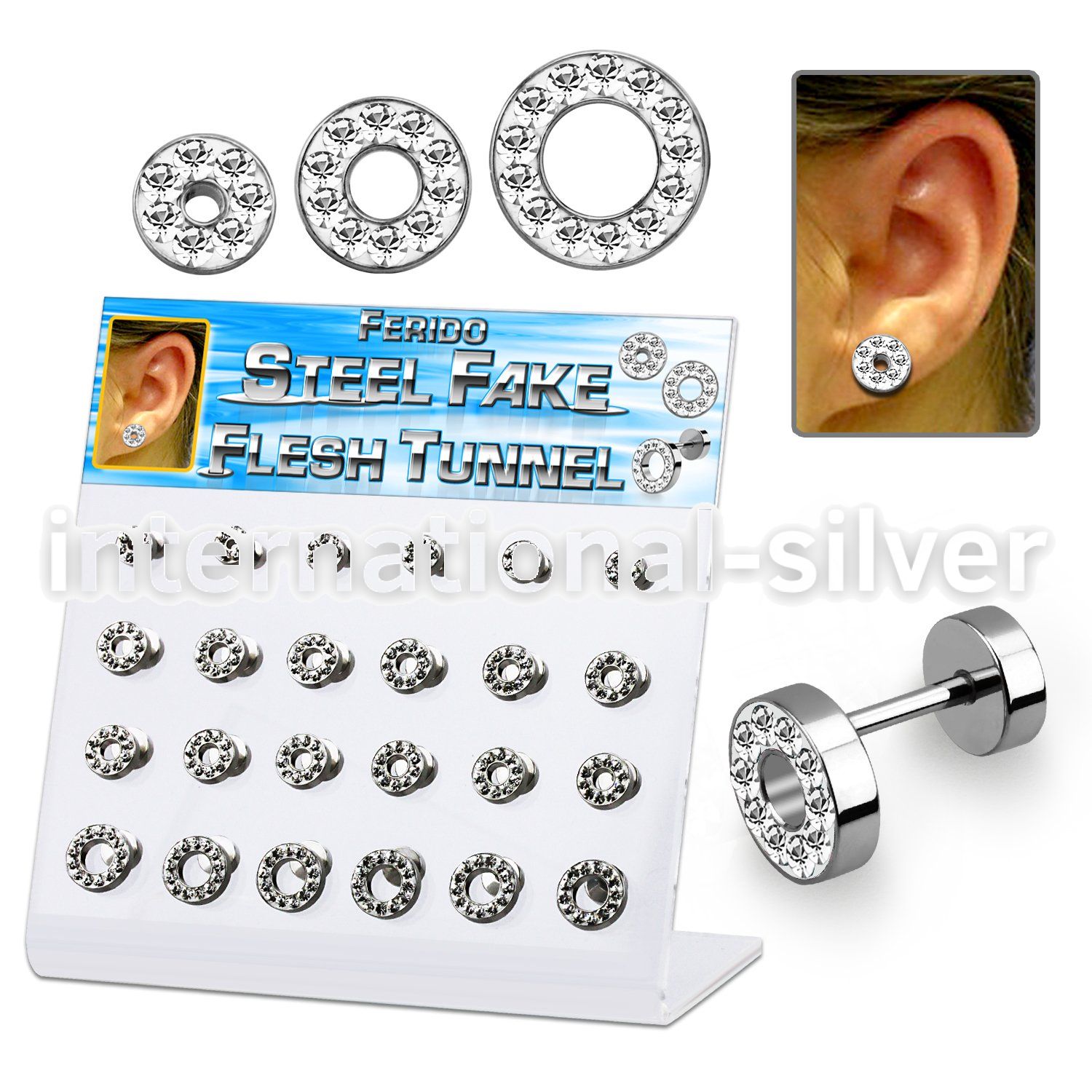 dacb146 cheaters  illusion plugs and tapers surgical steel 316l ear lobe