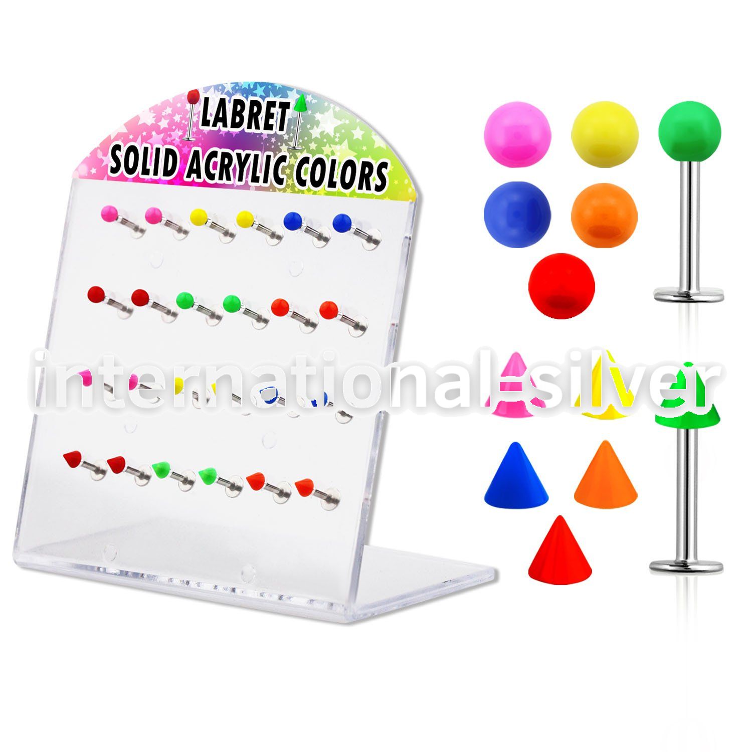 dacb97 labrets lip rings surgical steel 316l with acrylic parts labrets chin