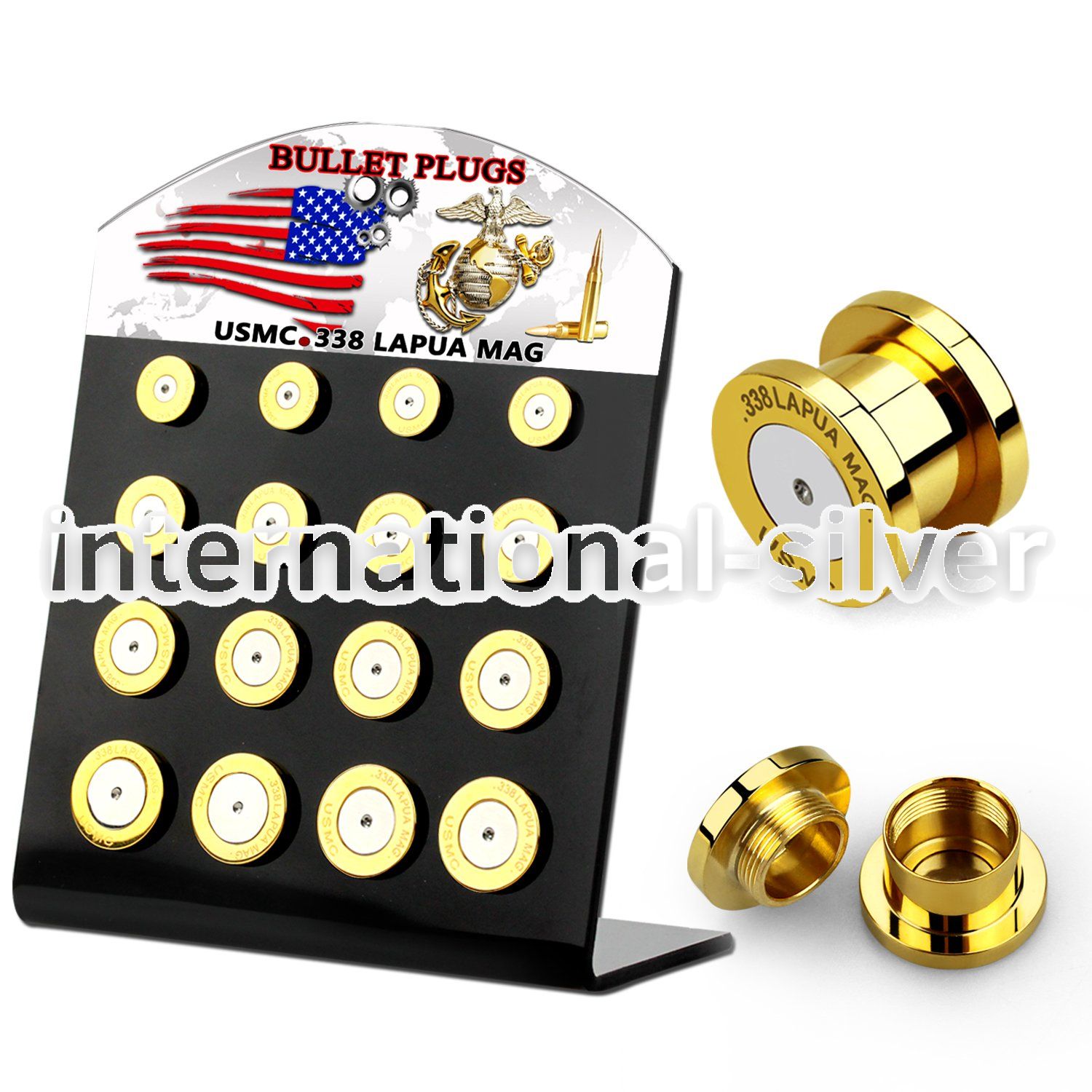 dapg100u plugs gauges anodized surgical steel 316l ear lobe