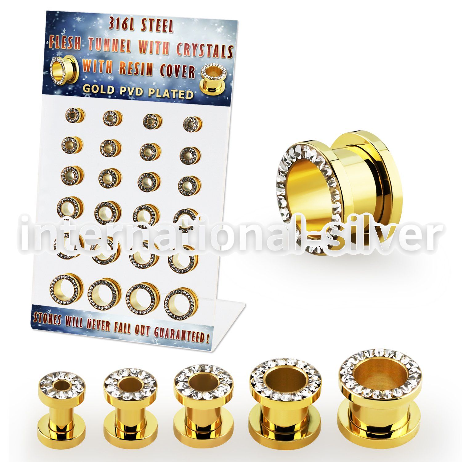 dapg102b tunnels gauges anodized surgical steel 316l ear lobe