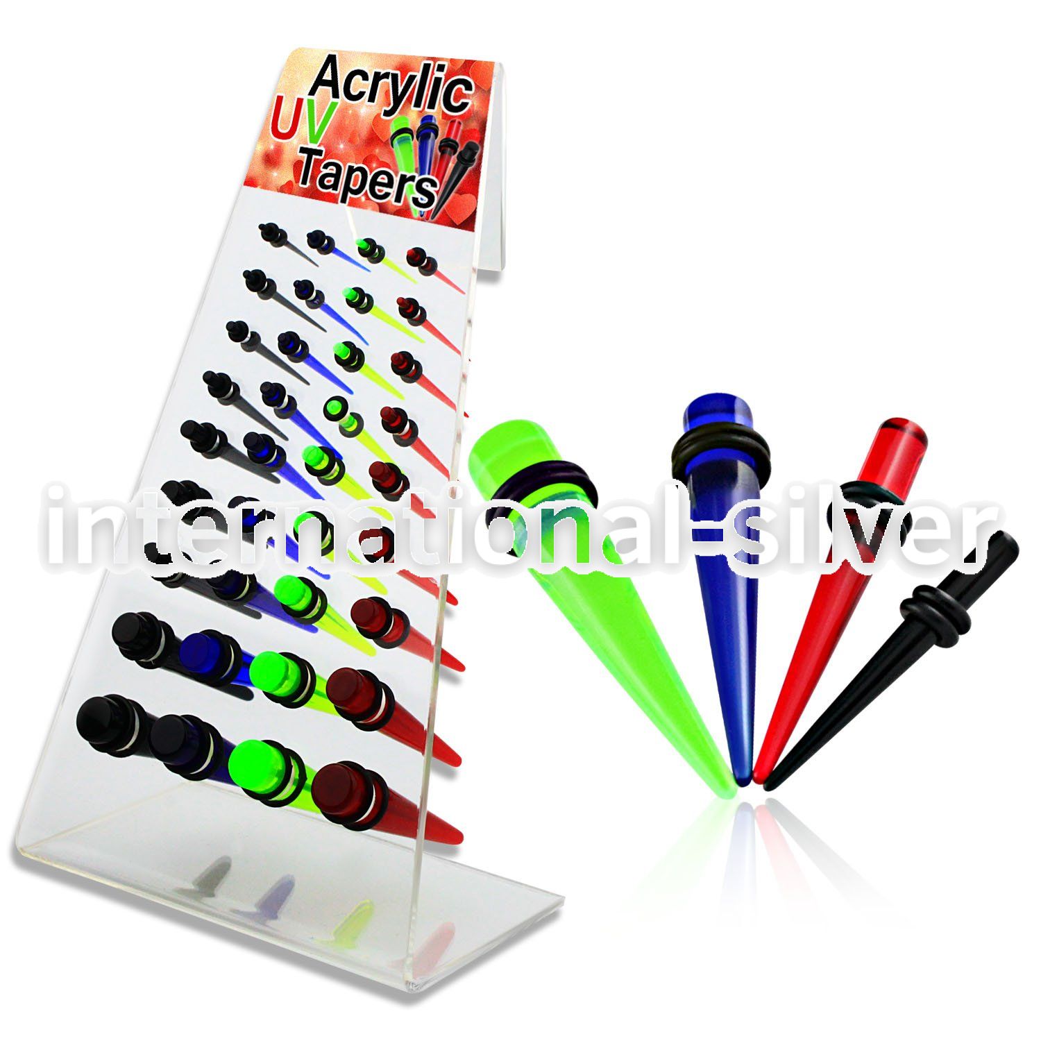 dapg46d board of colorful acrylic uv taper with double o ring
