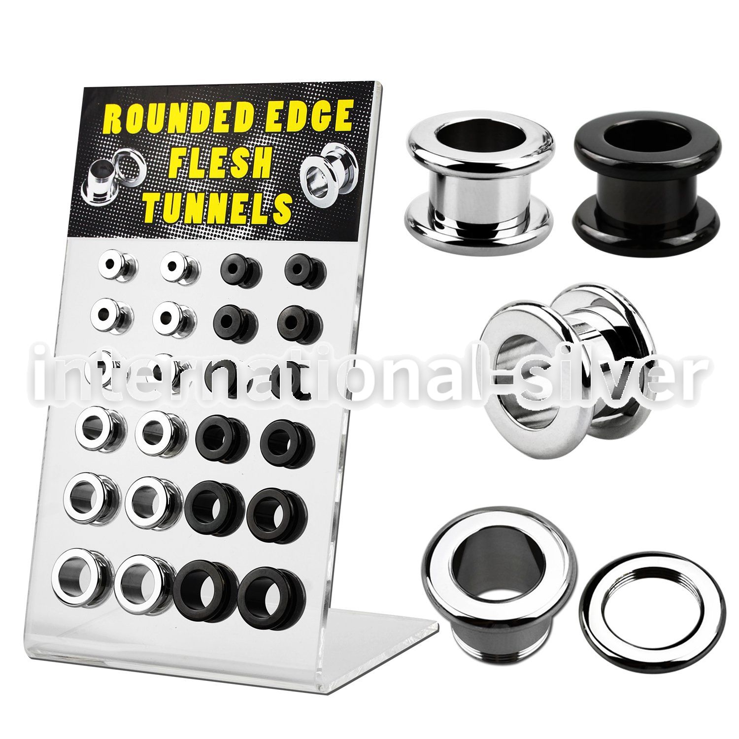 dapg51 tunnels gauges anodized surgical steel 316l ear lobe