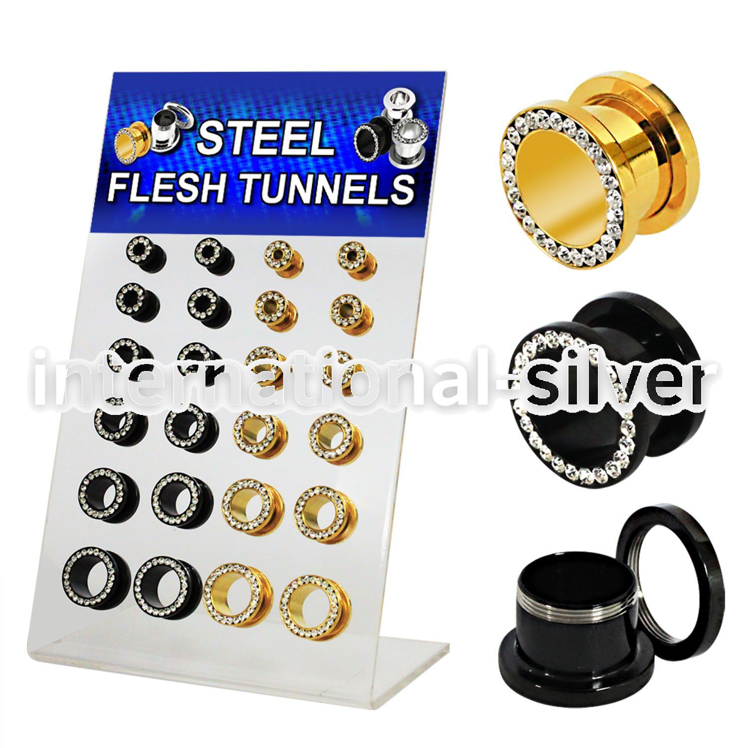 dapg56a tunnels gauges anodized surgical steel 316l ear lobe