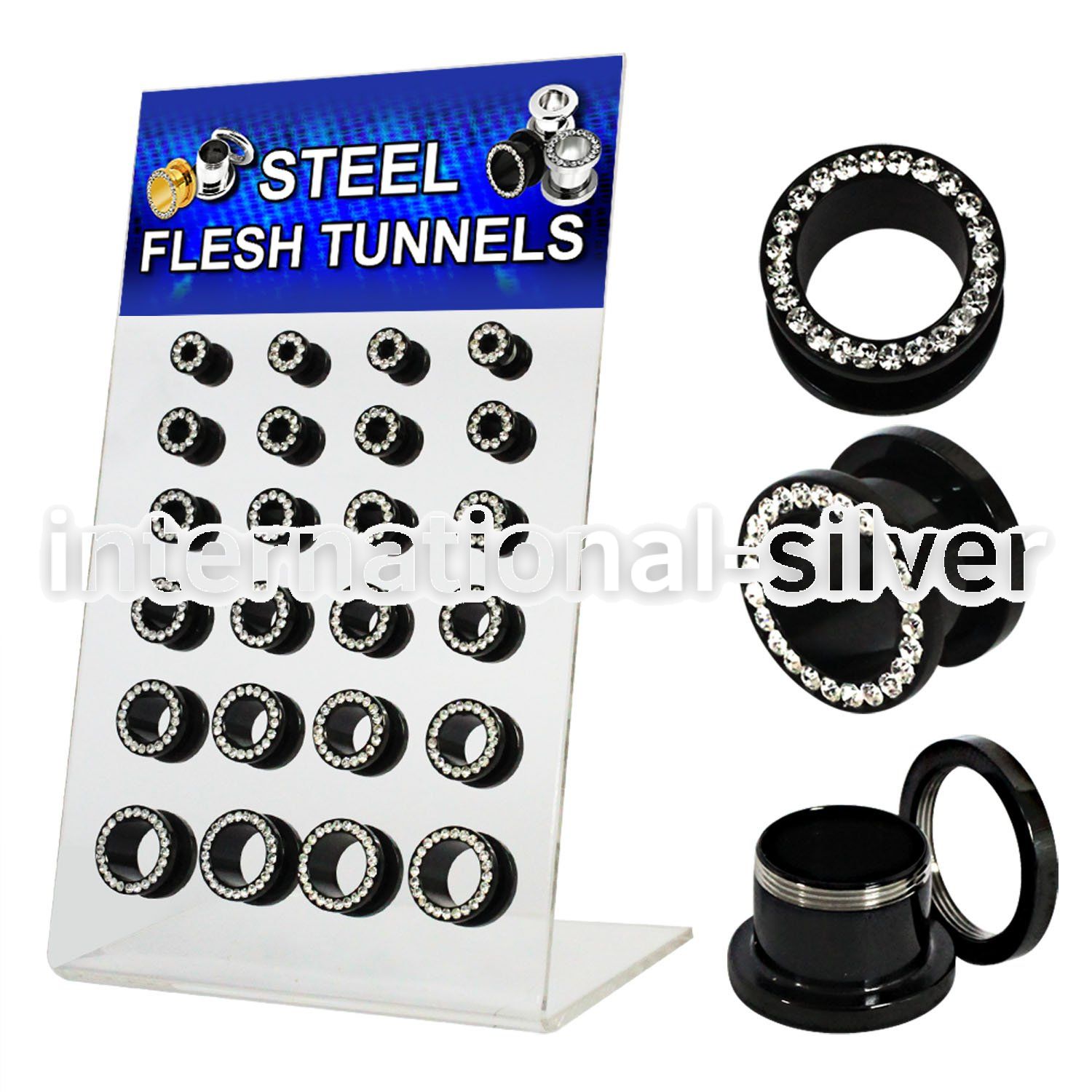 dapg56b tunnels gauges anodized surgical steel 316l ear lobe