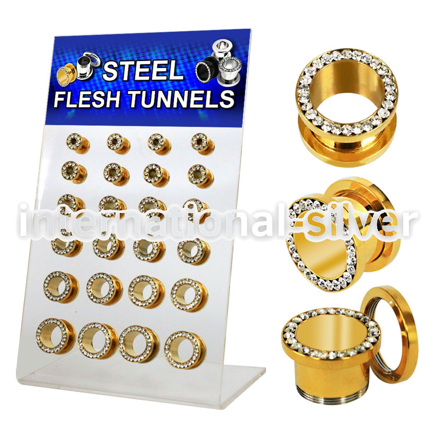 dapg56c tunnels gauges anodized surgical steel 316l ear lobe